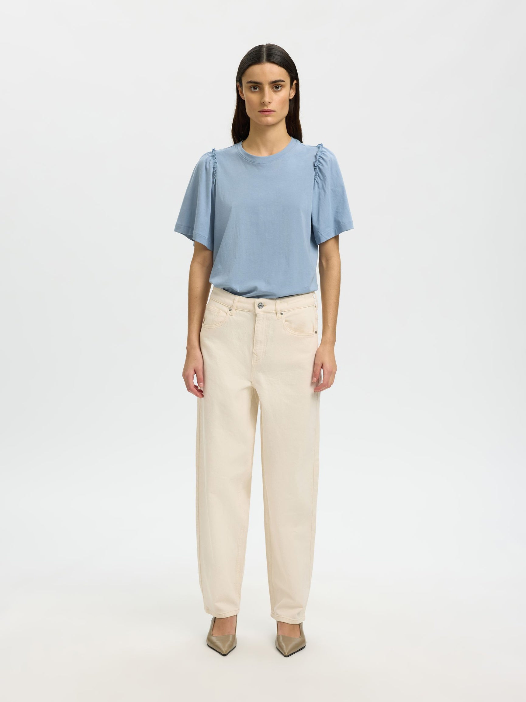 Selected Femme naiset T-paita Penelope, Dusty Blue