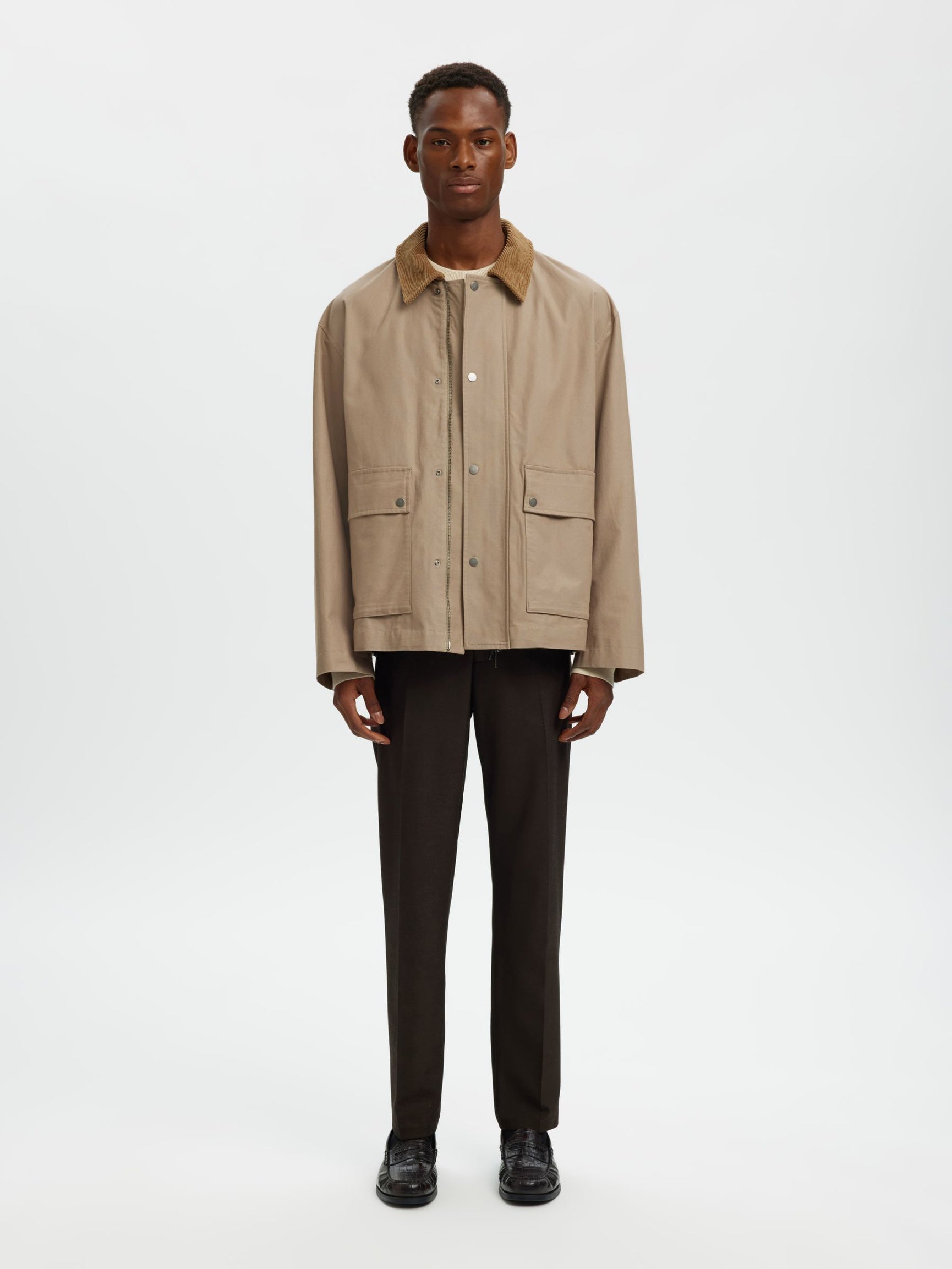 Selected miesten takki SLHKYLE Cotton JKT, Weathered Teak