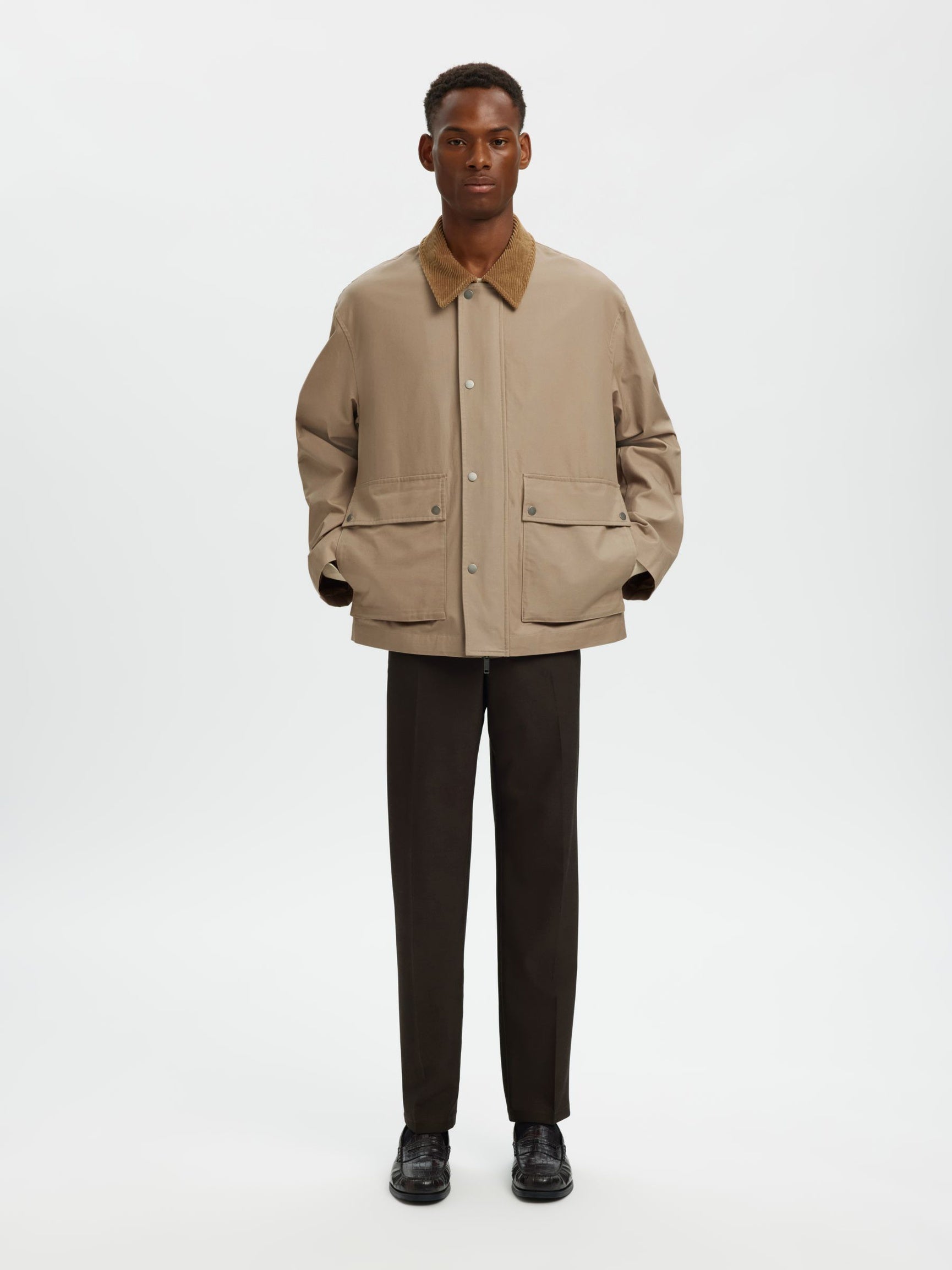 Selected miesten takki SLHKYLE Cotton JKT, Weathered Teak
