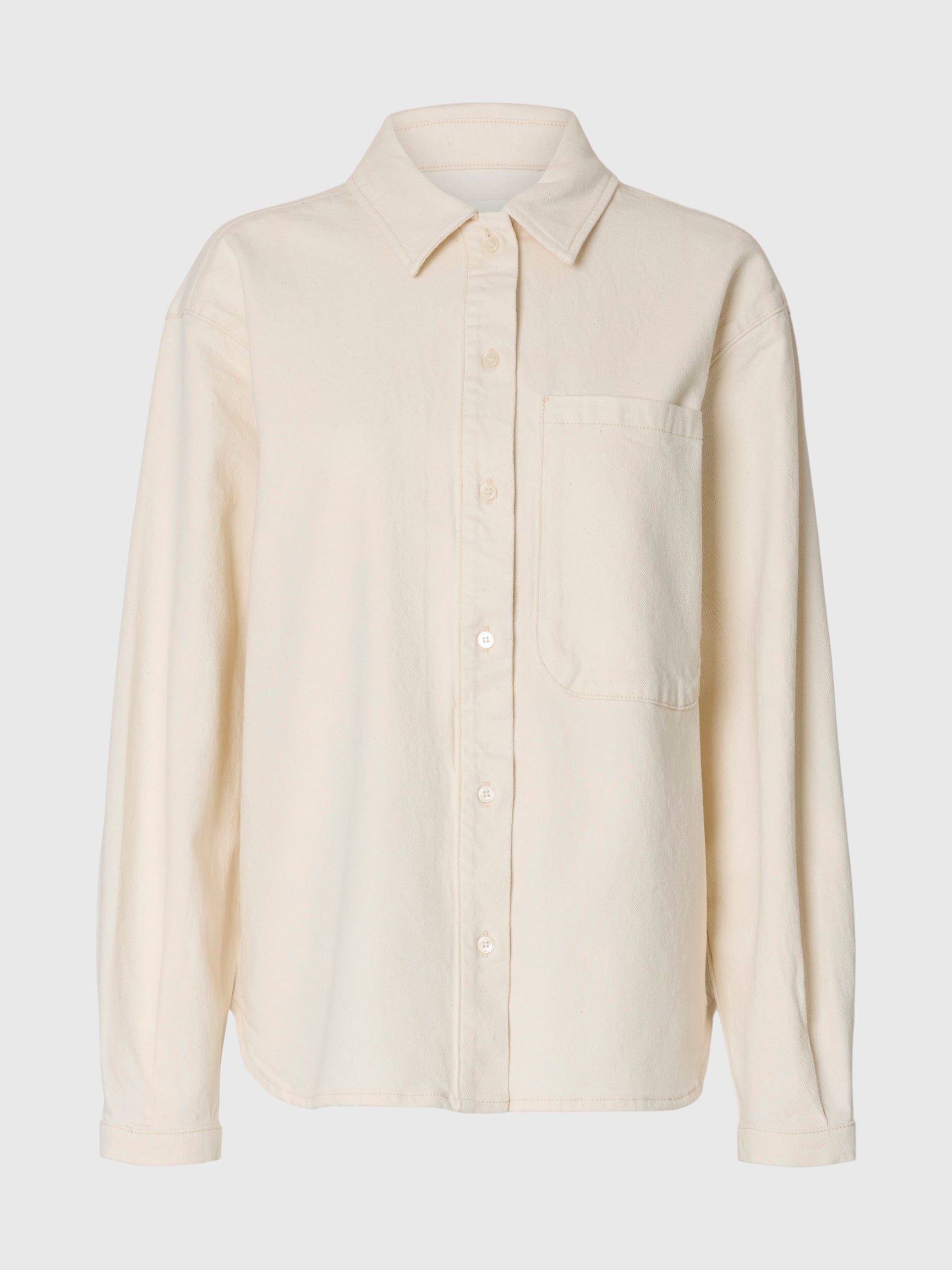 Selected Femme naisten farkkupaita SLFRELAXED Ebba Denim Shirt, egret