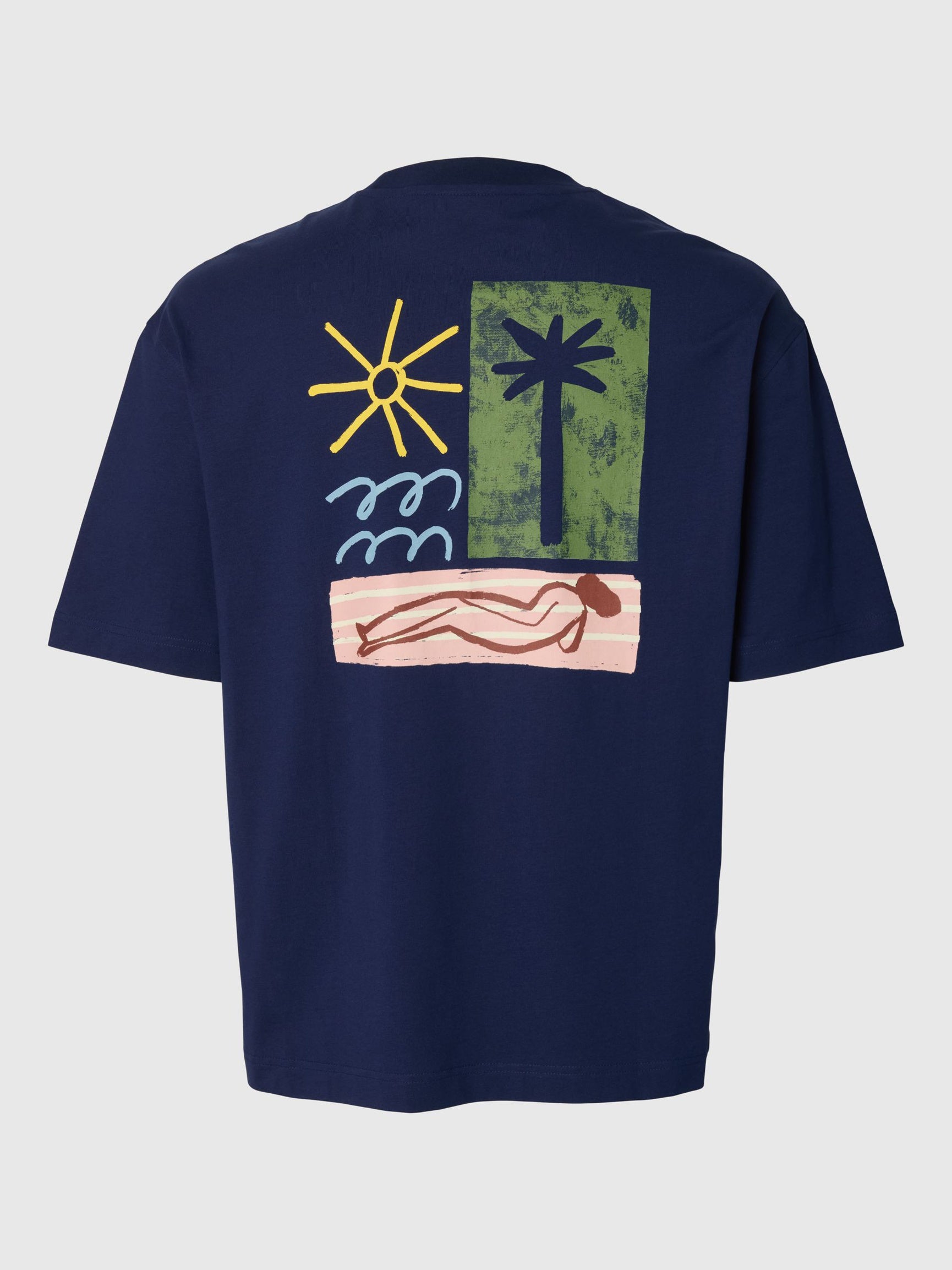 Selected miesten t-paita Relaxed Norman License SS Tee, Ocean Cavern