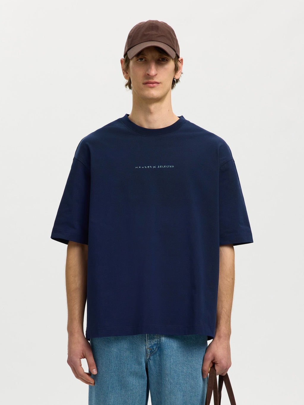 Selected miesten t-paita Relaxed Norman License SS Tee, Ocean Cavern