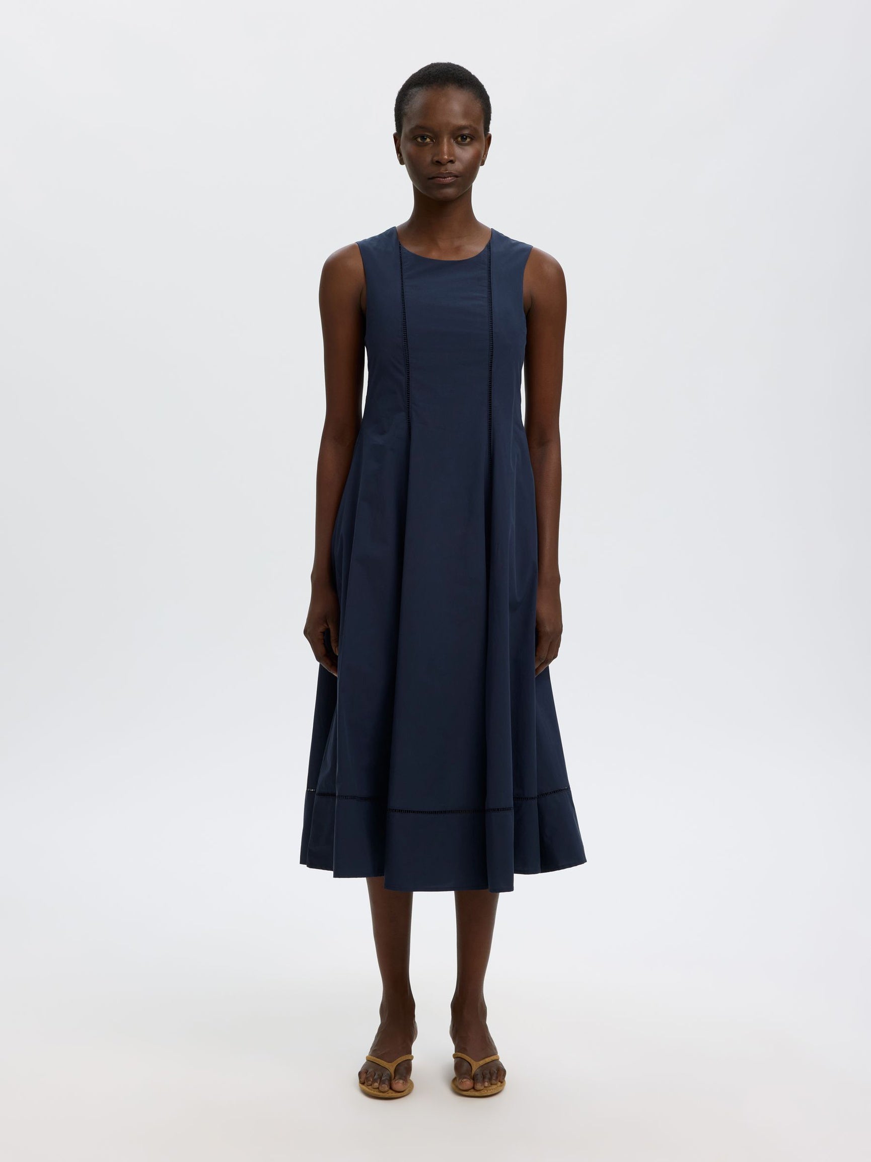 Selected Femme mekko Viscose Midi Dress, Dark Sapphire