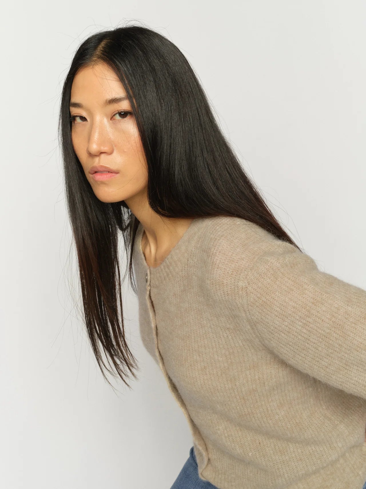 Mos Mosh naisten neuletakki Thora SS Cardigan, twill