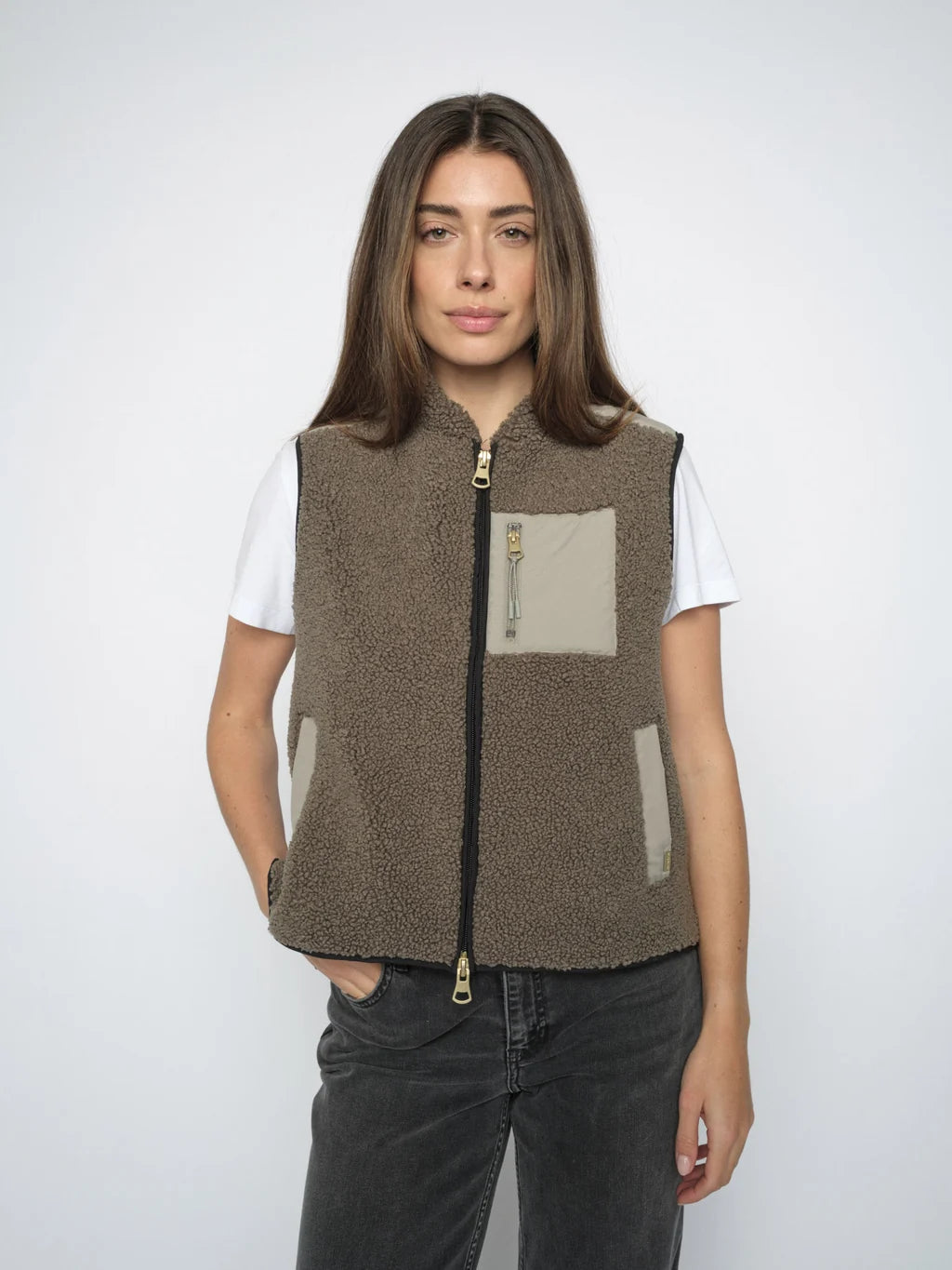 Mos Mosh naisten Liivi MMRowe Eli Teddy Vest, tummanvihreä