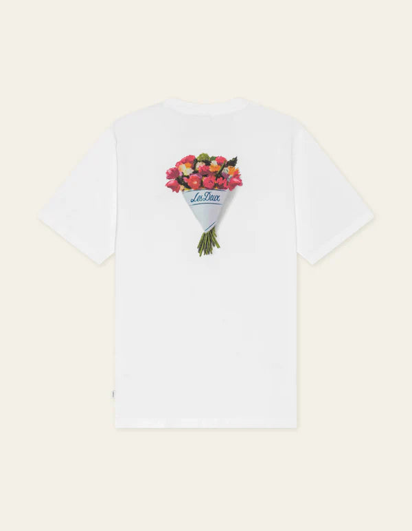 Les Deux miesten t-paita Bouquet, valkoinen