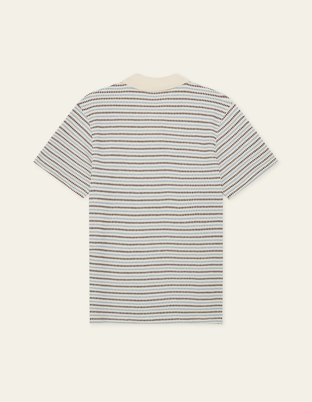 Les Deux miesten pikeepaita Knitted Stripe Polo, raidallinen valkoinen