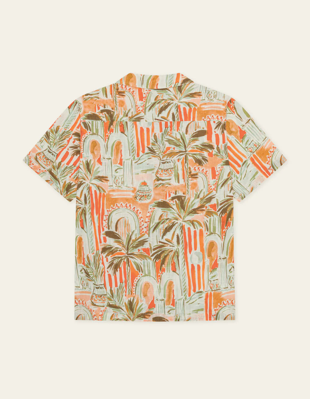 Les Deux miesten lyhythihainen kauluspaita Palm AOP SS Shirt, Keltainen kuosi