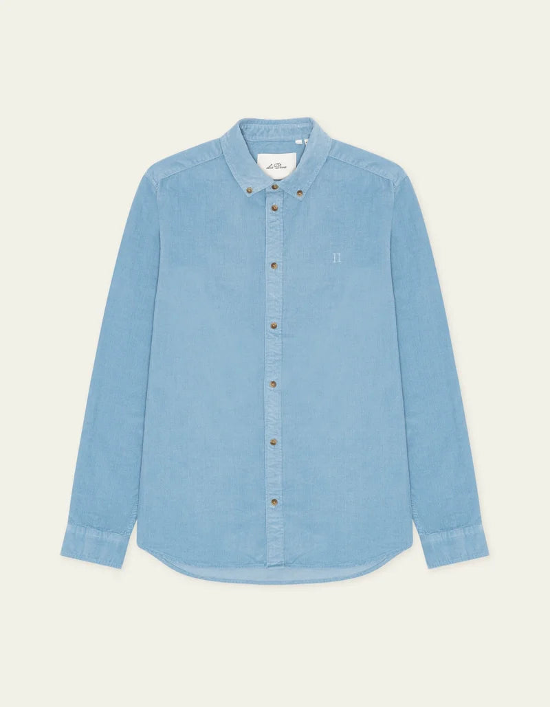 Les Deux miesten kauluspaita Pinwale Corduroy Shirt, vaaleansininen