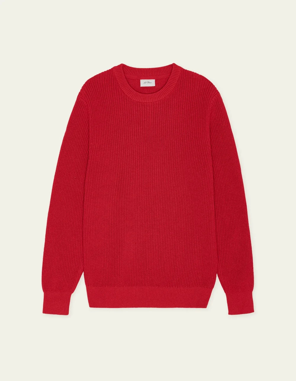 Les Deux miesten neulepusero Rib Crewneck Knit, punainen