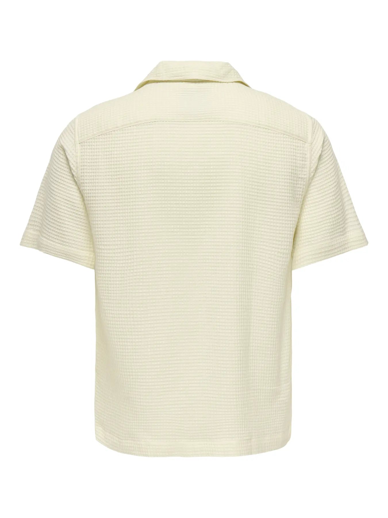 Only and Sons miesten Kauluspaita Onssavier Waffle Ss Shirt, Antique White