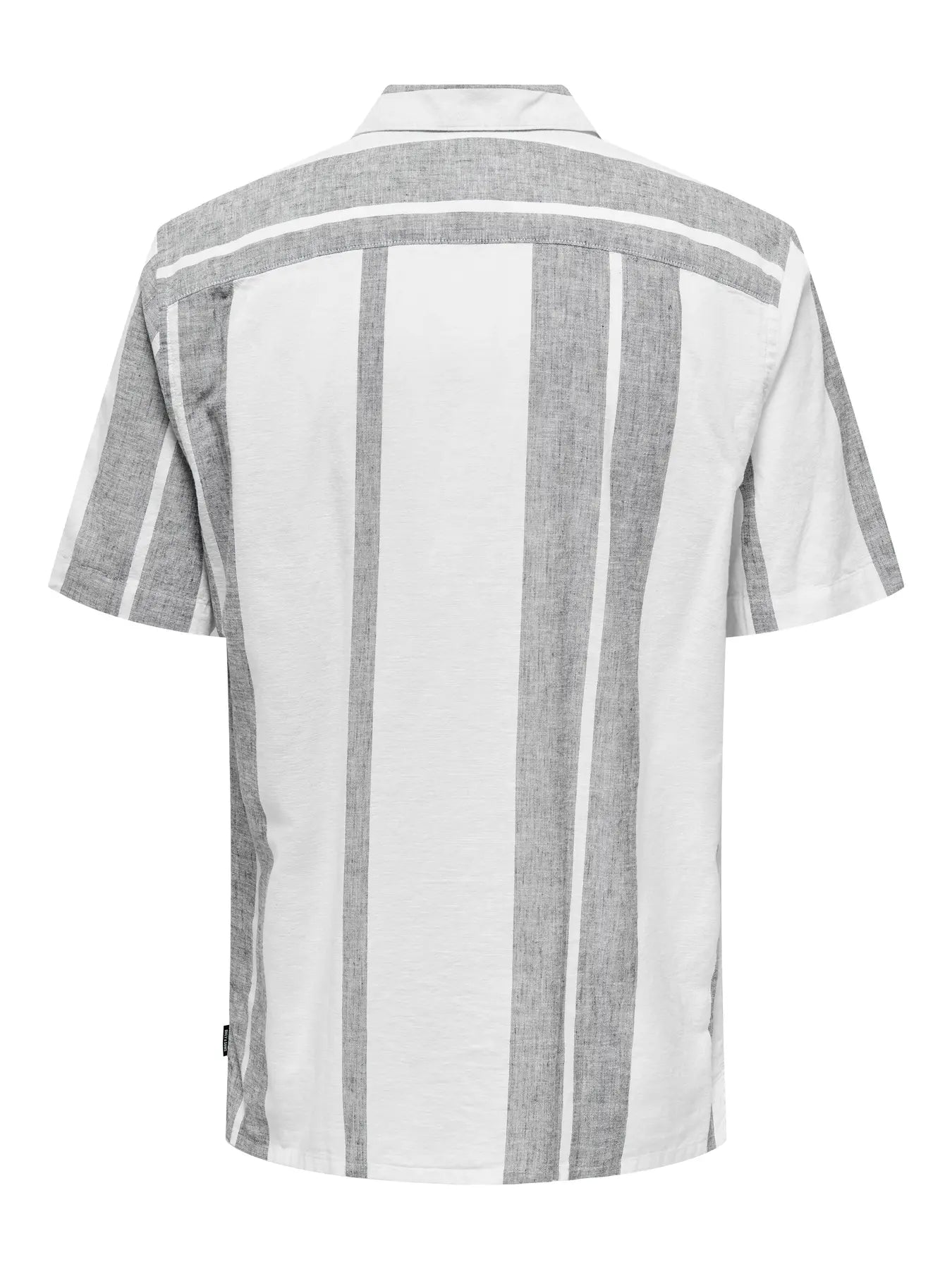 Only & Sons miesten kauluspaita Onscaiden Life Stripe Res Linen Blend Noos, Cloud Dancer