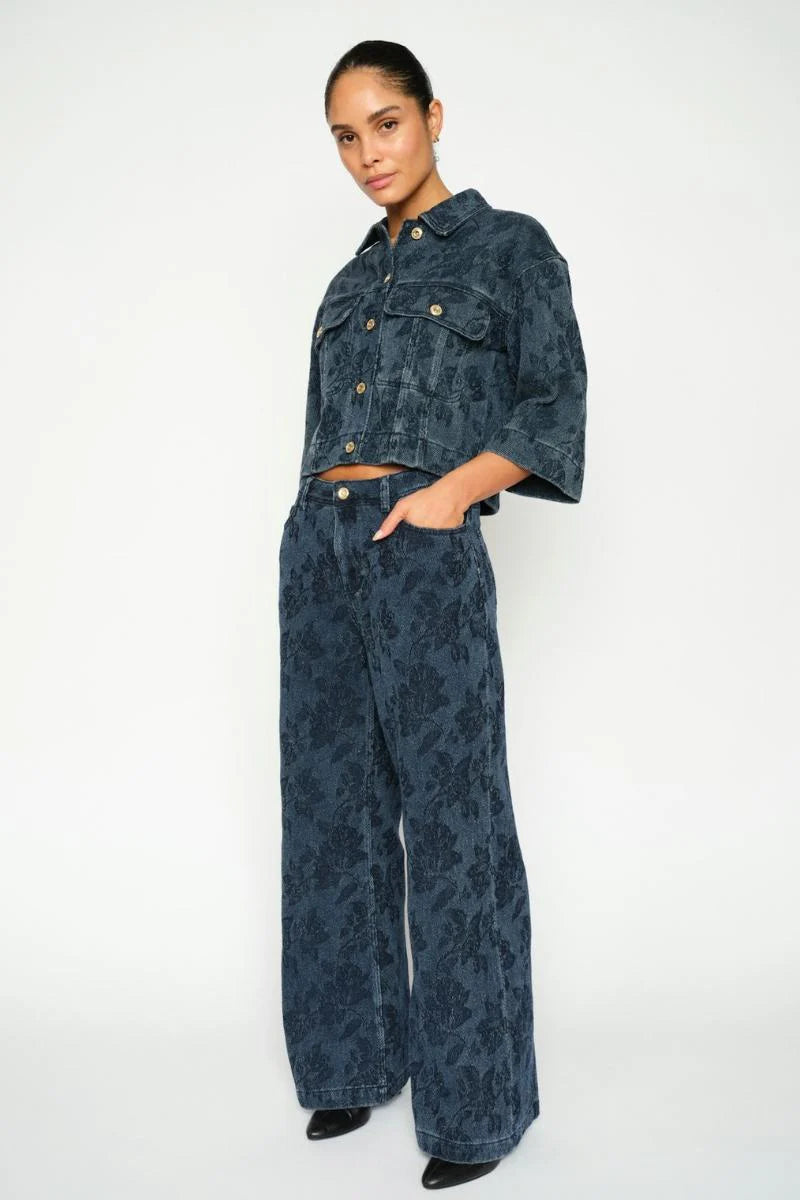 Mos Mosh naisten farkut MMDara Floret Jeans, sininen indigo