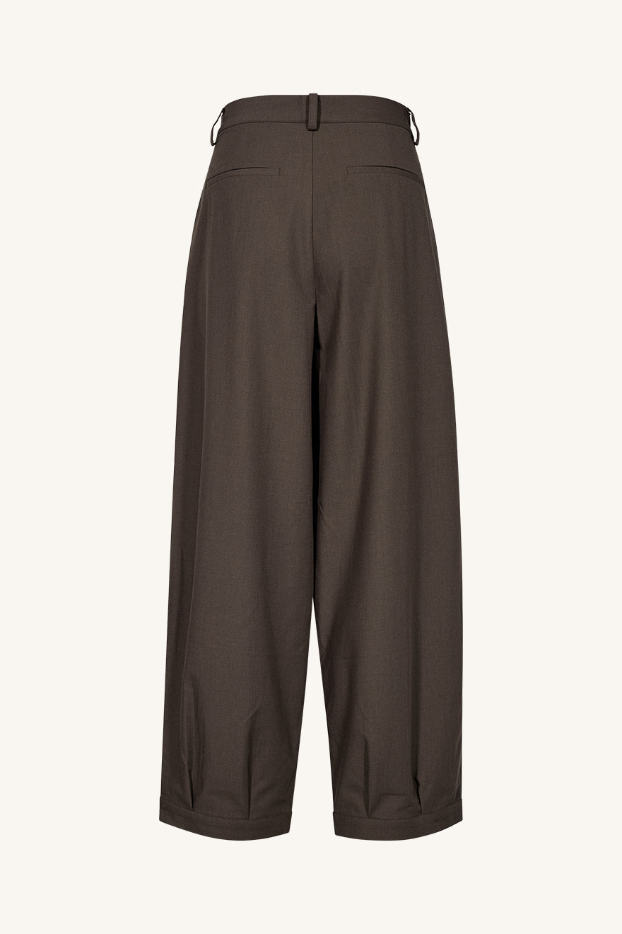 Claire naisten housut Timiza Barrel Pant, harmaanruskea