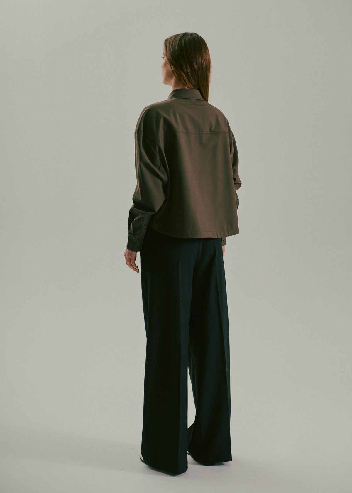 Claire naisten paitapusero Selma Shirt, harmaanruskea