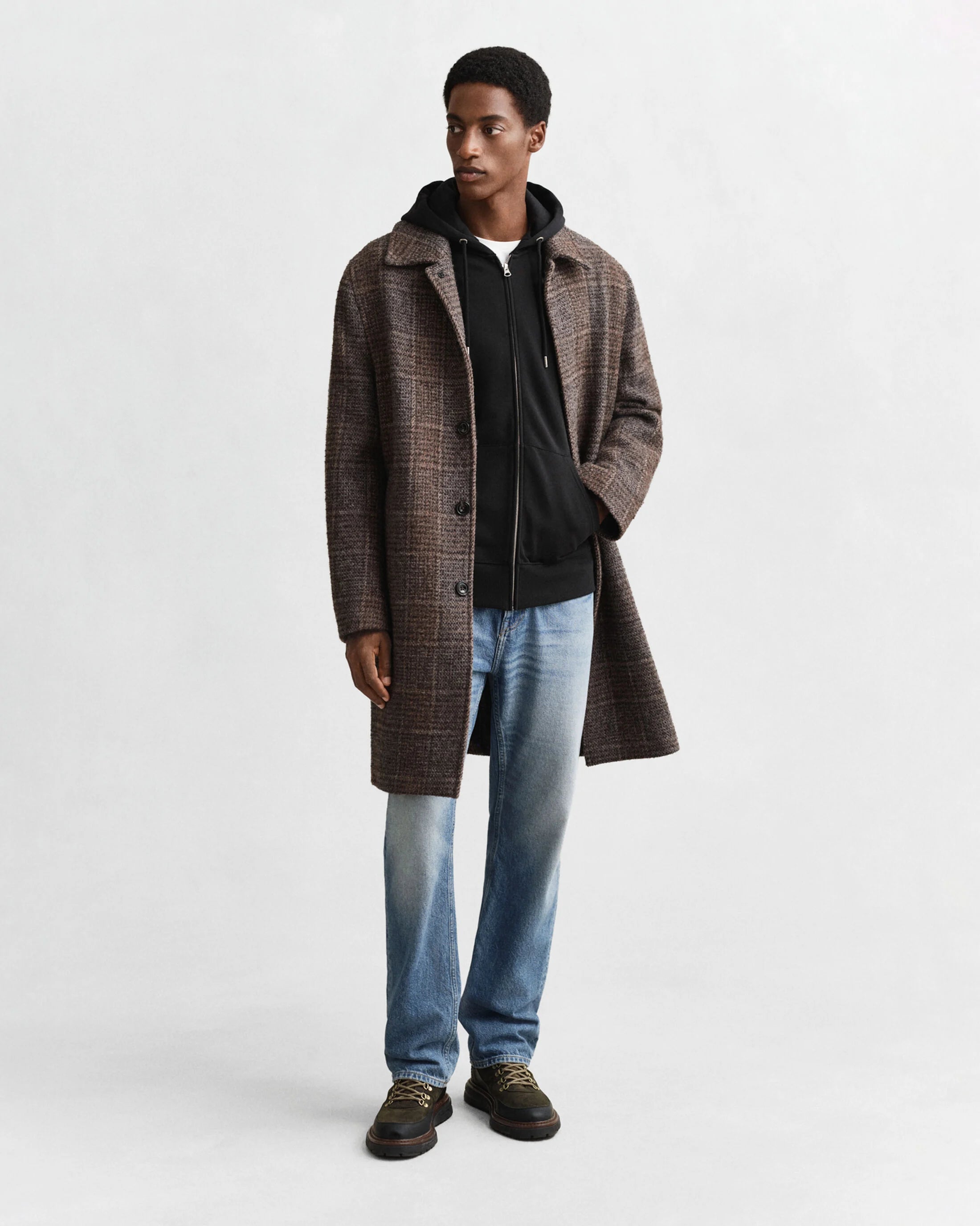 Gant miesten vetoketjullinen huppari K Shield Full Zip Hoodie, Musta