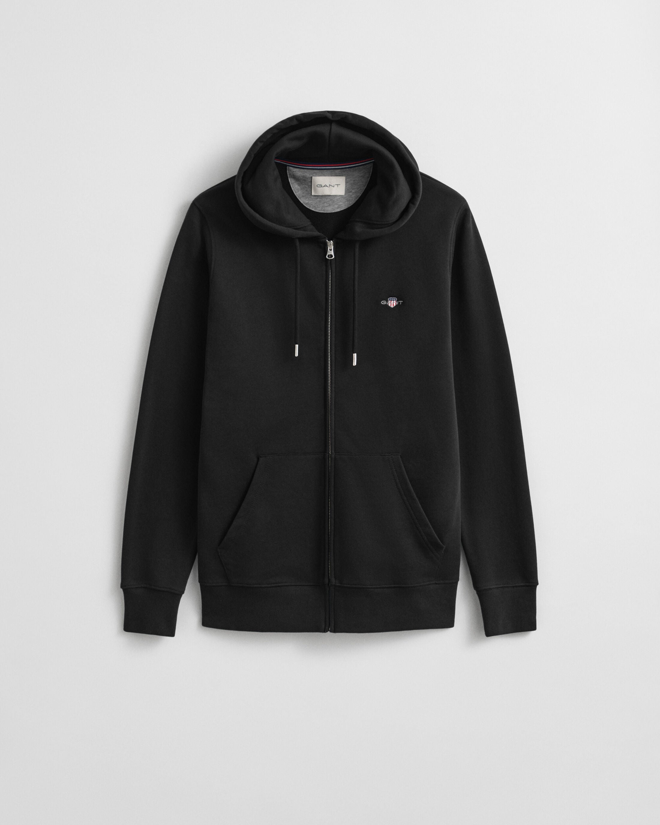 Gant miesten vetoketjullinen huppari K Shield Full Zip Hoodie, Musta