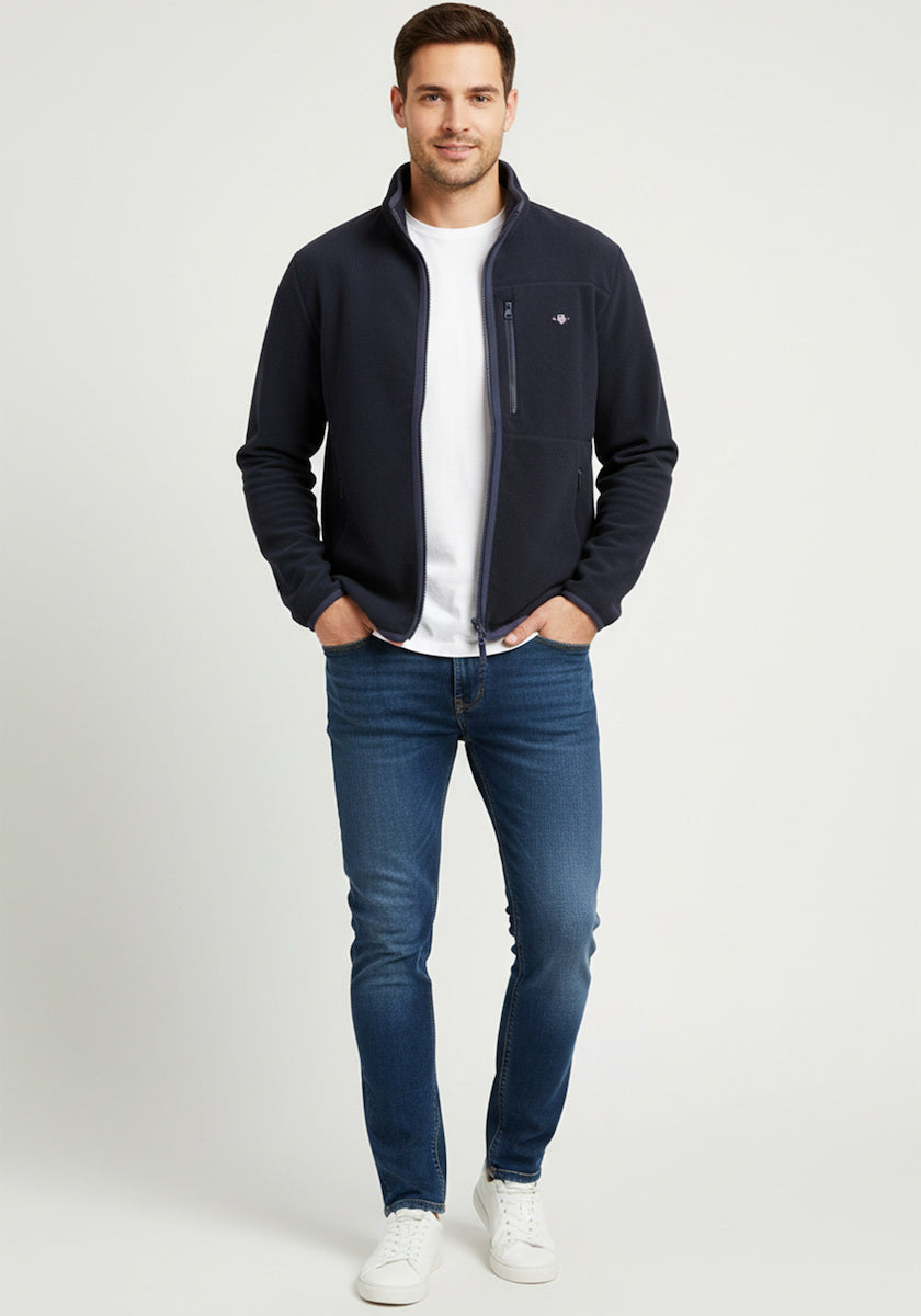 Gant miesten takki, MICRO FLEECE JACKET Tummansininen