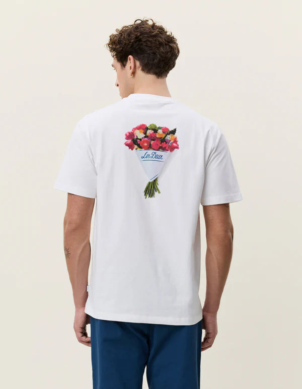 Les Deux miesten t-paita Bouquet, valkoinen