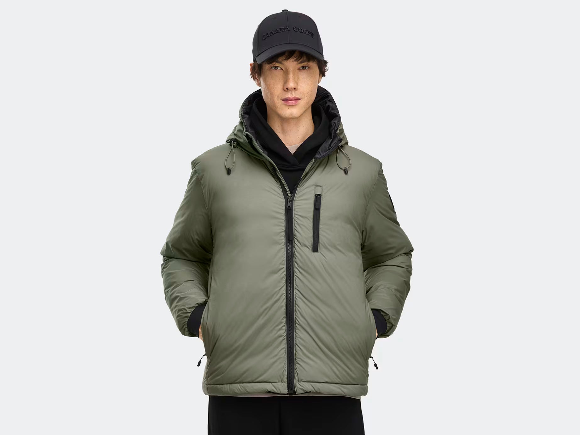 LODGE HOODY - R - BLACK DISC TUMMANVIHREÄ