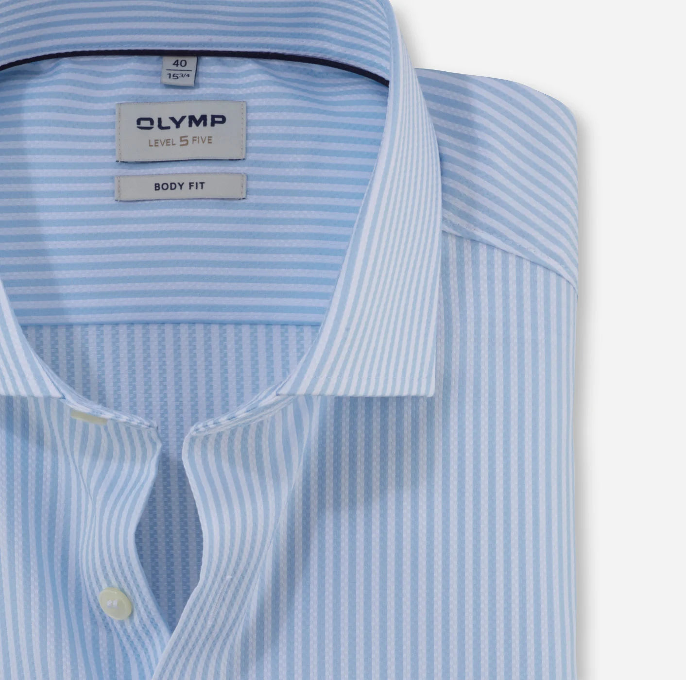Olymp kauluspaita Level 5 Body Fit Stiped, raidallinen sininen