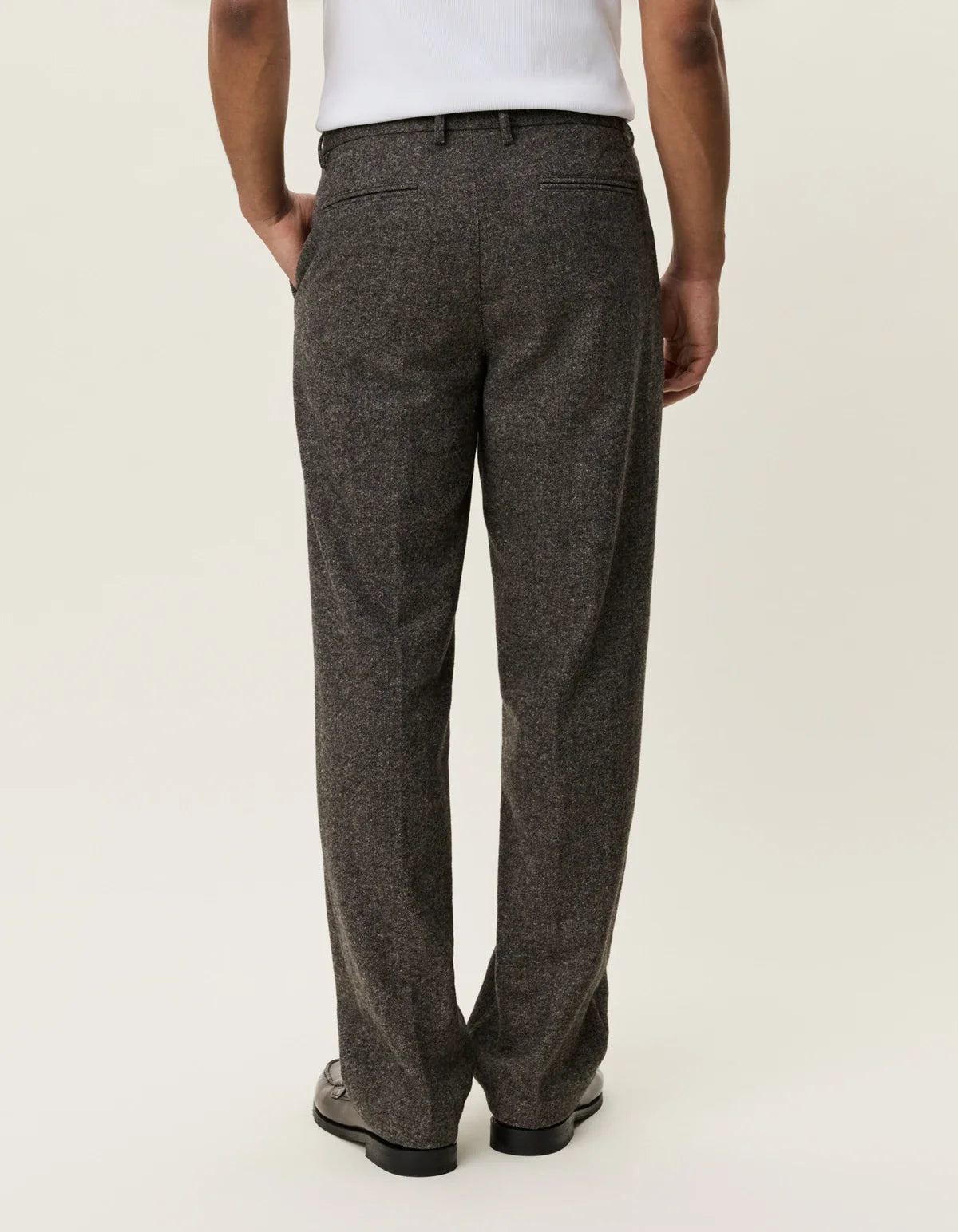 Les Deux miesten housut Wool Melange Slack Pants, keskiruskea