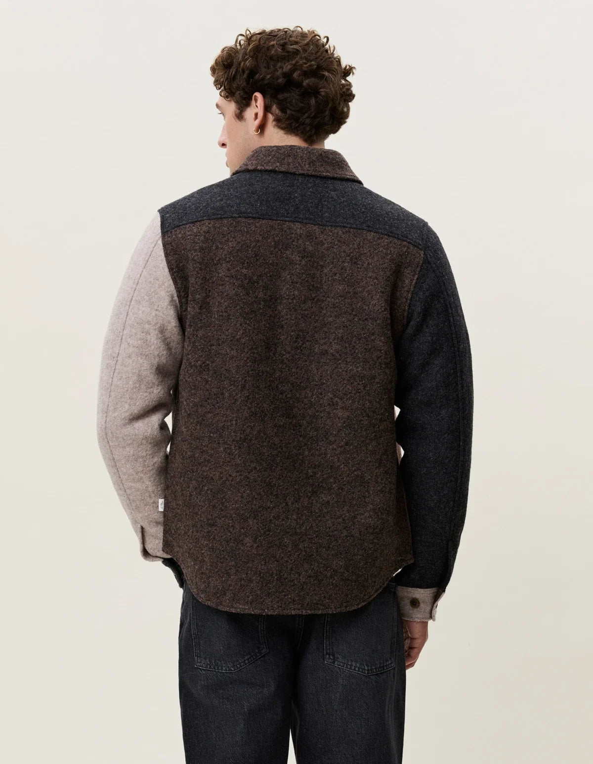 Les Deux miesten paitatakki Twill Wool Overshirt, ruskea ruutu