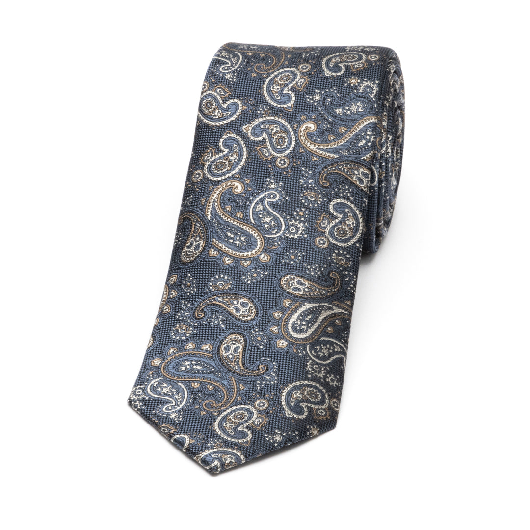 Matex Solmio Silkki Kuosi Sini-ruskea Paisley, sininen kuosi