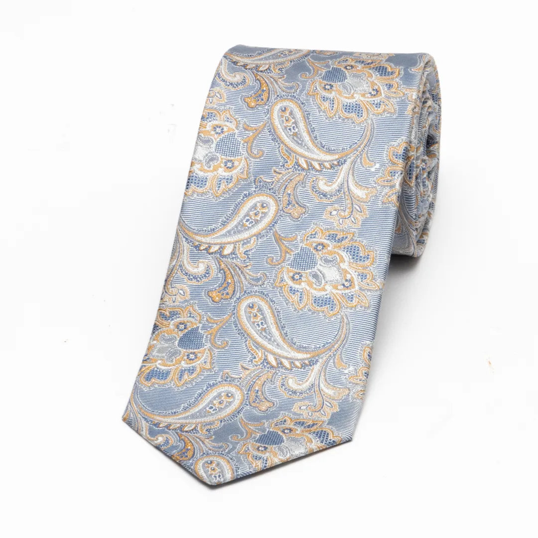 Matex miesten silkkisolmio Paisley, keltainen kuosi