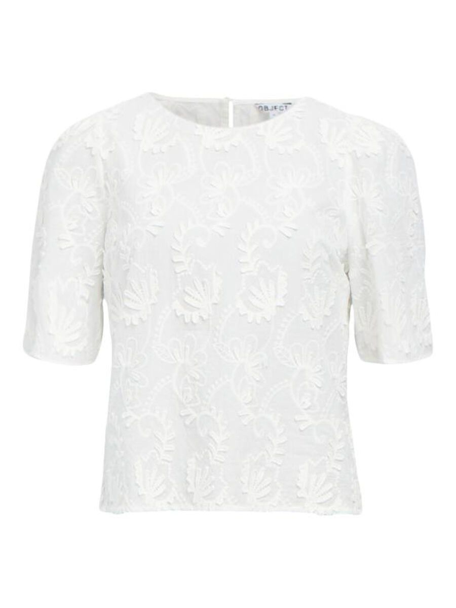 Object naisten pusero OBJMYA 2/4 RE TOP, Cloud Dancer