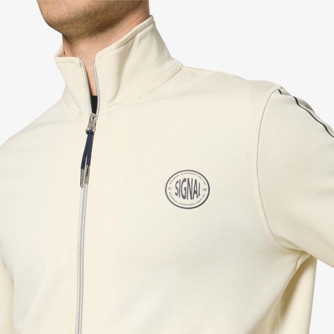 Signal miesten collegepaita Mattssi Zip Sweat Cardigan, luonnonvalkoinen