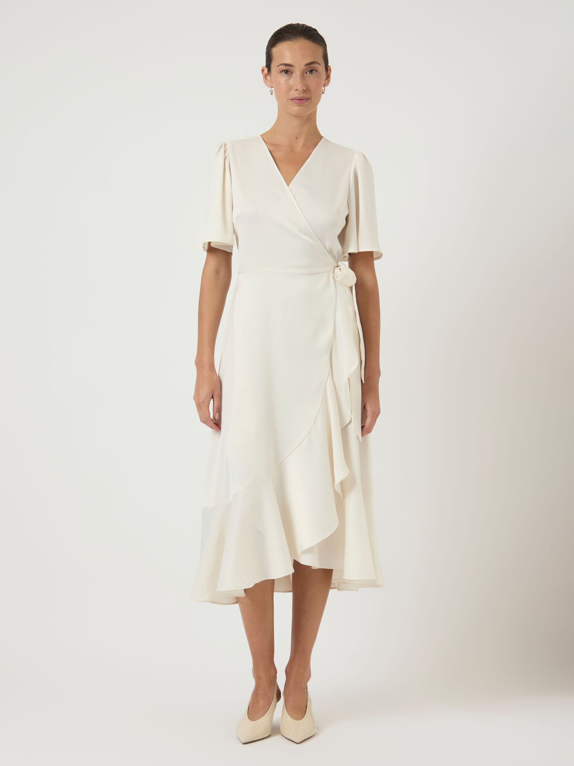 Y.A.S mekko YASTHEA 2/4 MIDI WRAP DRESS S. NOOS, Gardenia