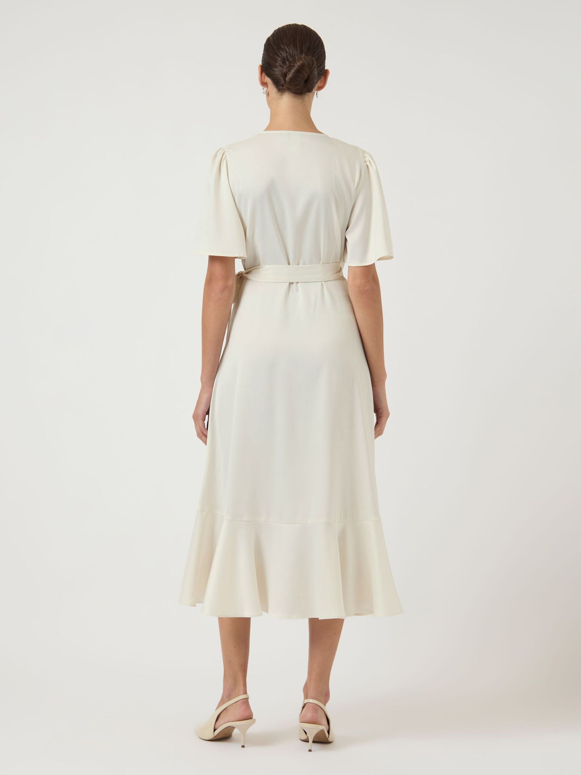 Y.A.S mekko YASTHEA 2/4 MIDI WRAP DRESS S. NOOS, Gardenia