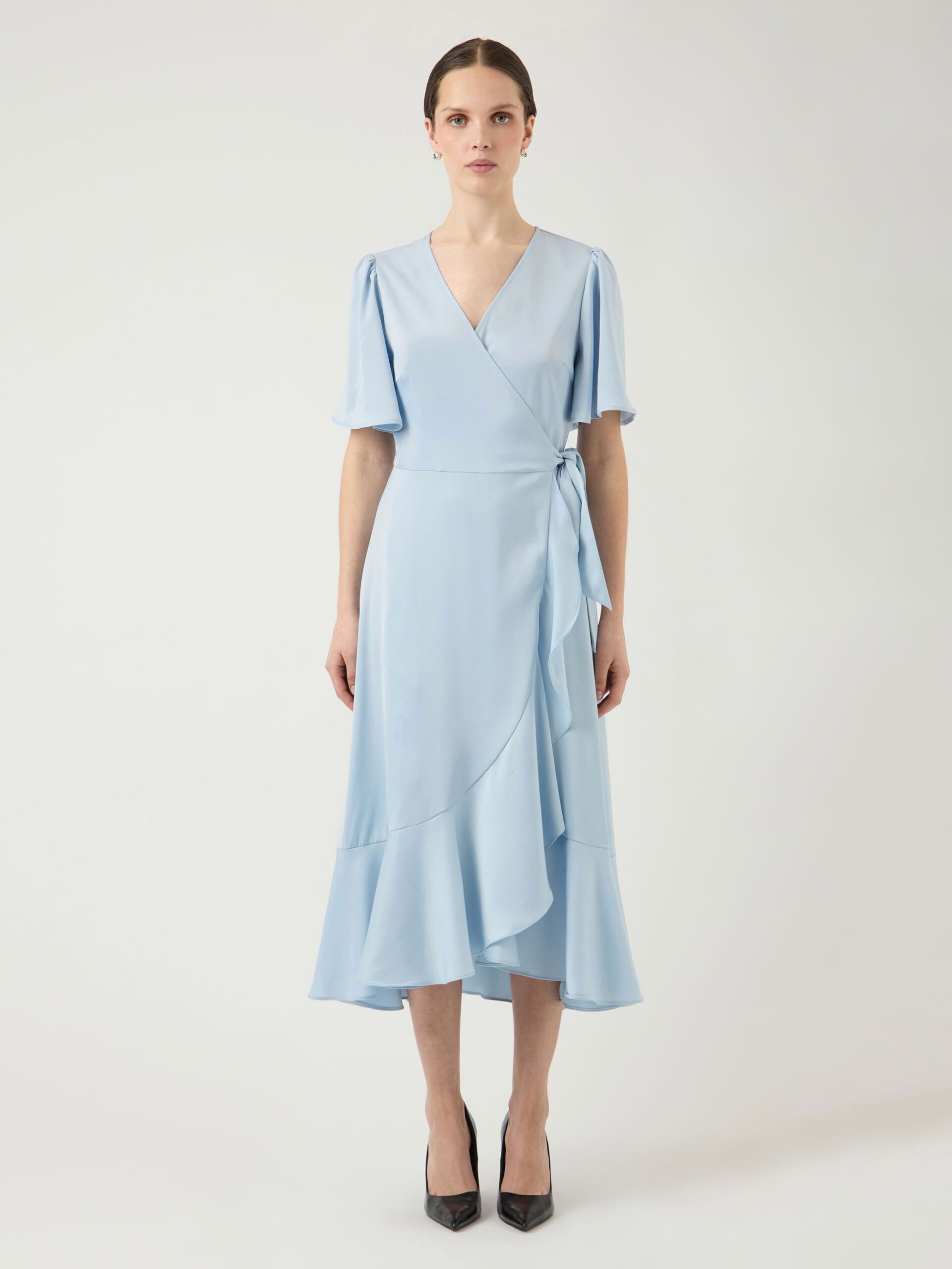 Y.A.S Naisten Mekko, YASTHEA 2/4 MIDI WRAP DRESS Skyway