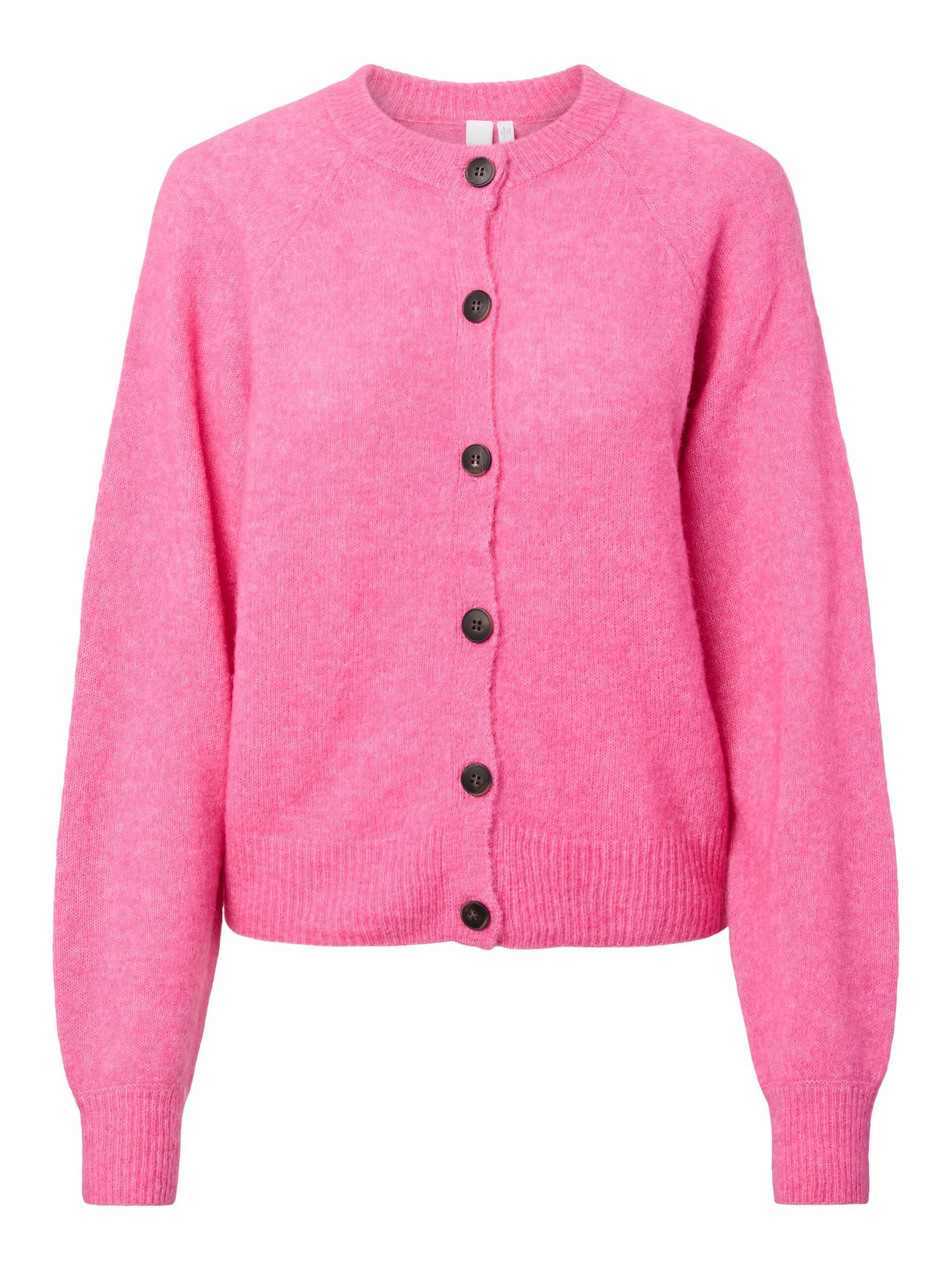 Y.A.S naisten neuletakki YASJOHI Wool Blend Knitted Cardigan, Begonia Pink