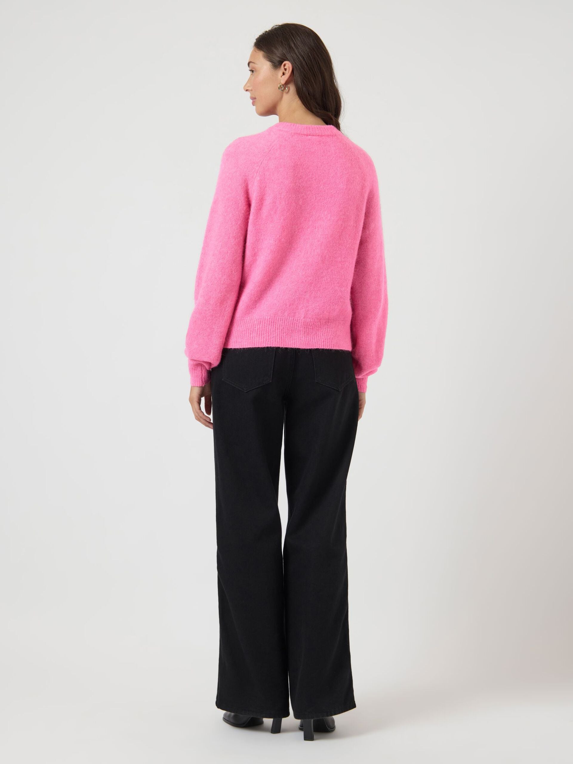 Y.A.S naisten neuletakki YASJOHI Wool Blend Knitted Cardigan, Begonia Pink