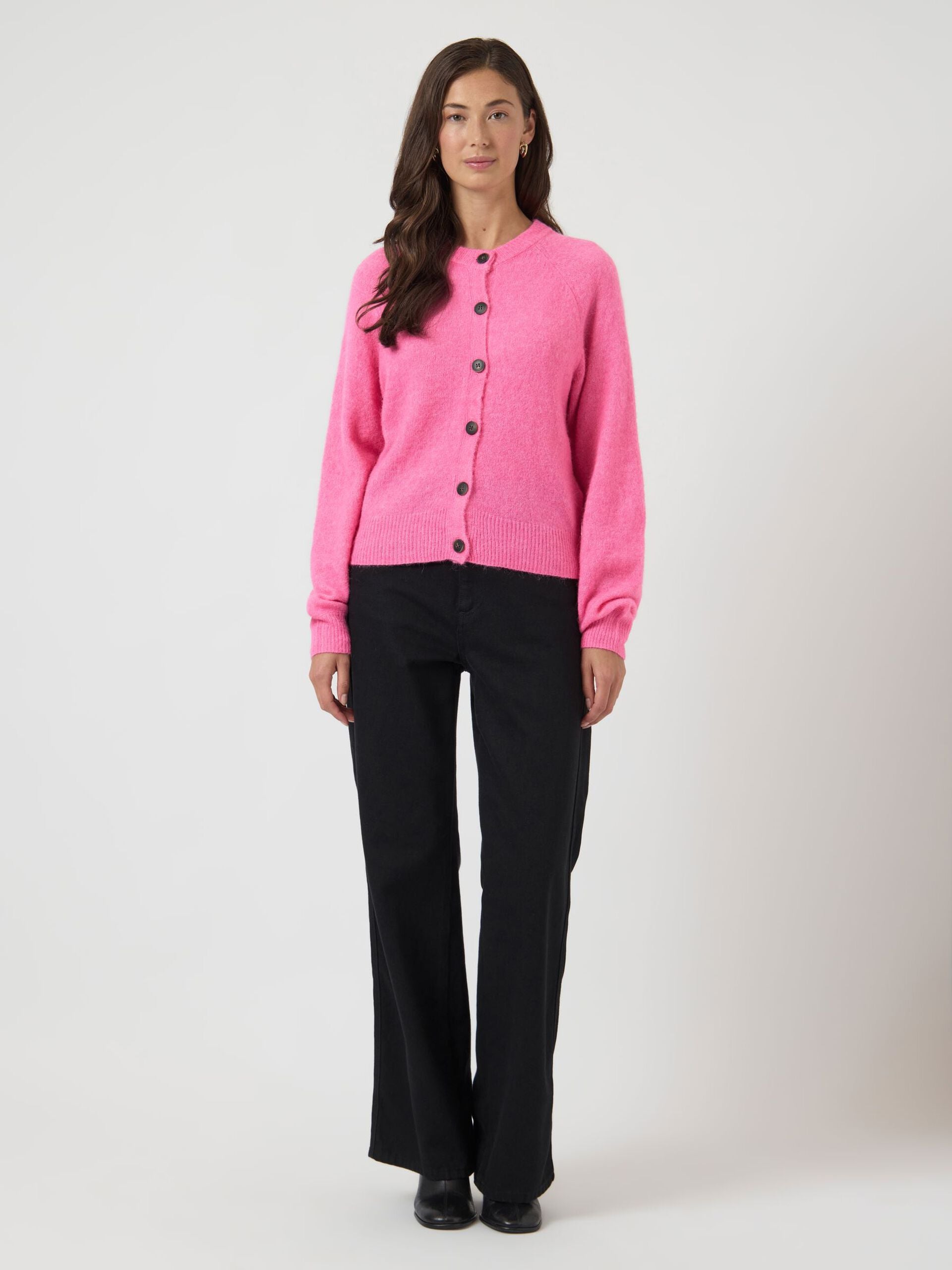 Y.A.S naisten neuletakki YASJOHI Wool Blend Knitted Cardigan, Begonia Pink
