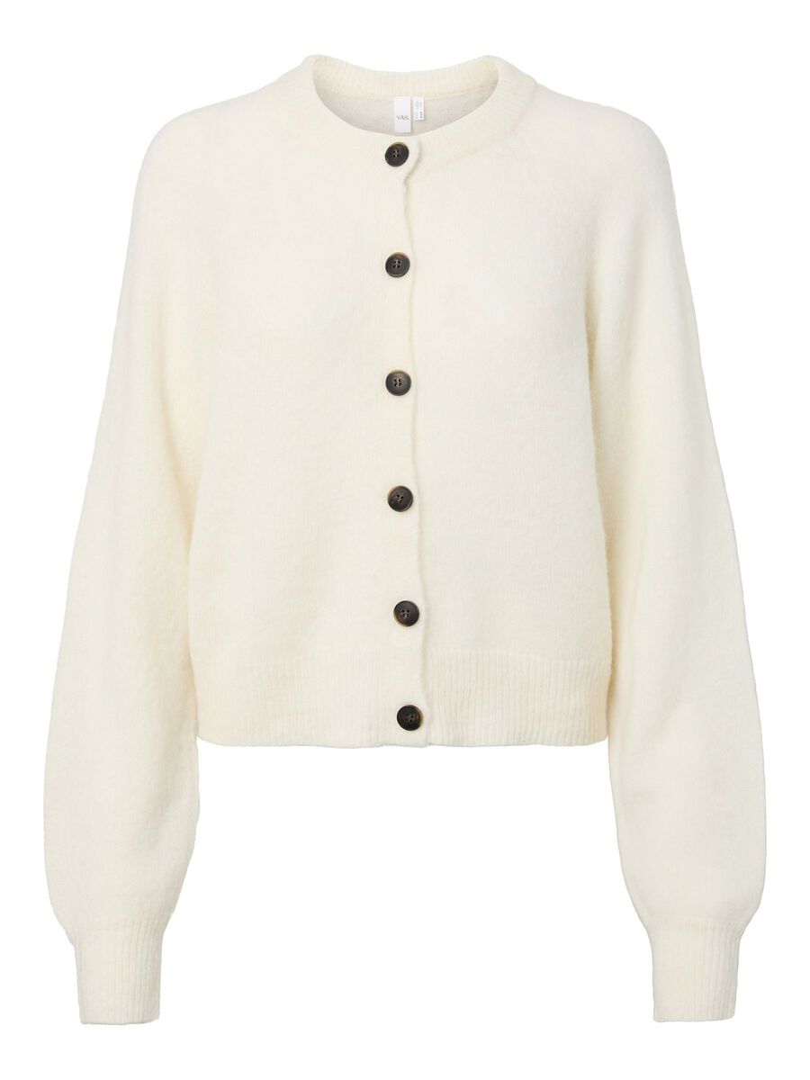 Y.A.S naisten neuletakki YASJOHI Wool Blend Knitted Cardigan, Pristine