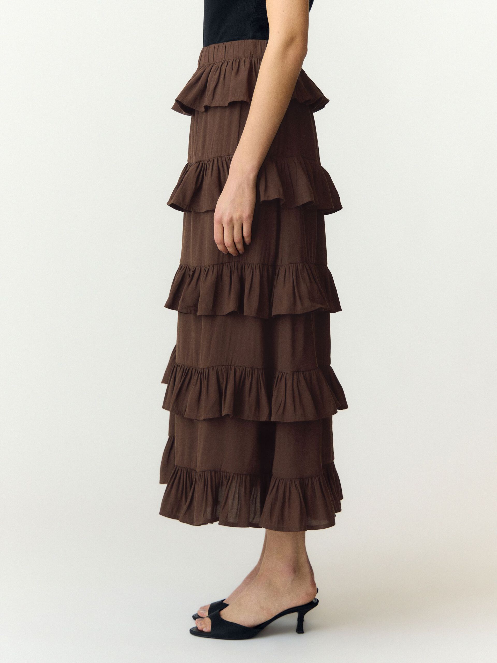 Y.A.S hame YASWIMA HW Ankle Skirt S, Coffee Bean