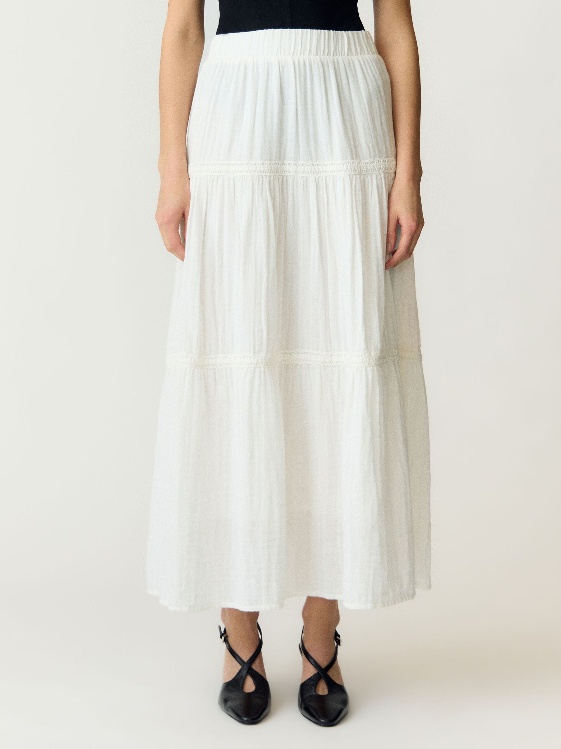 Y.A.S hame Yasanini Hw Ankle Skirt S, valkoinen