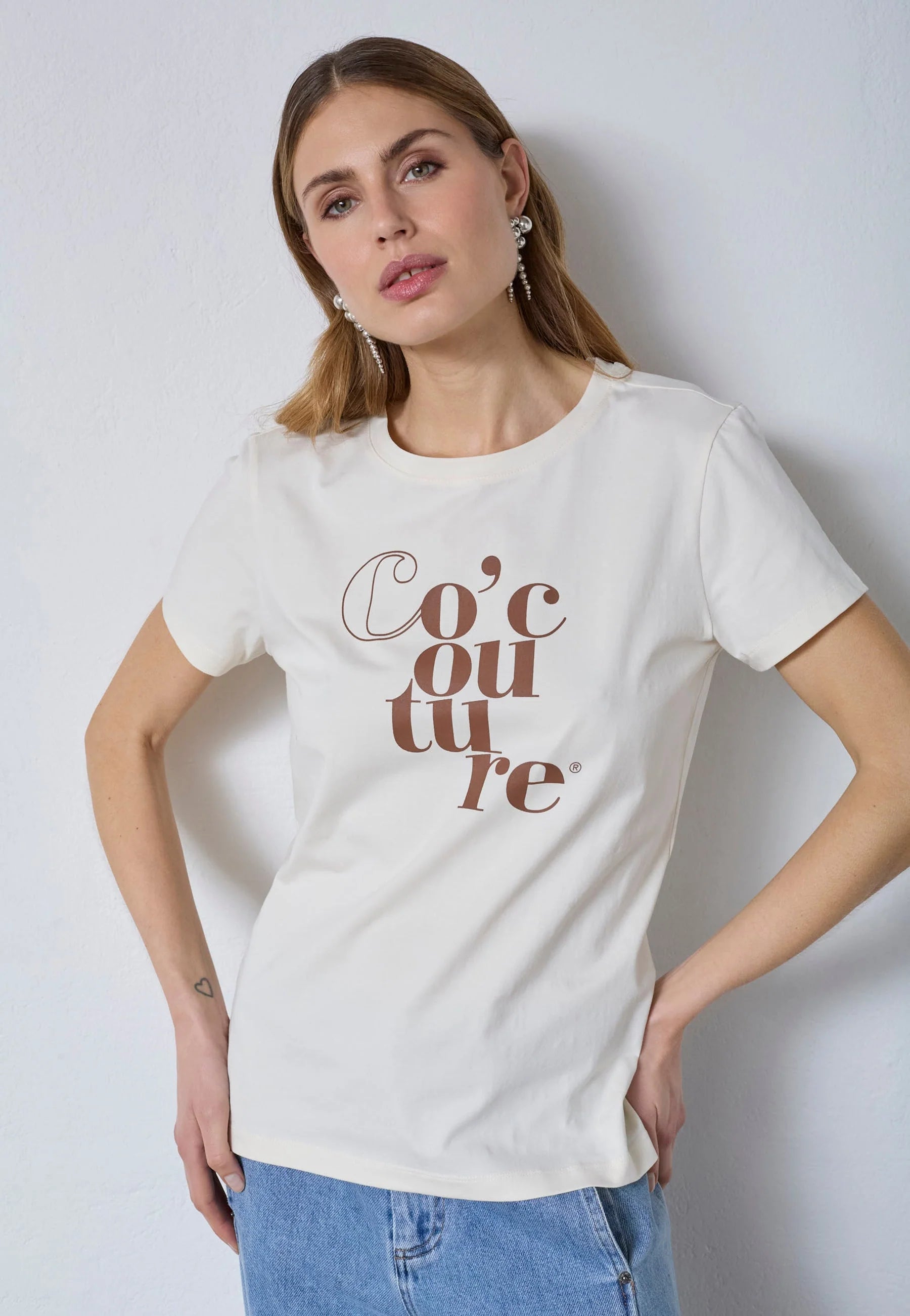 Co’Couture naisten t-paita CocoutureCC Tee, luonnonvalkoinen
