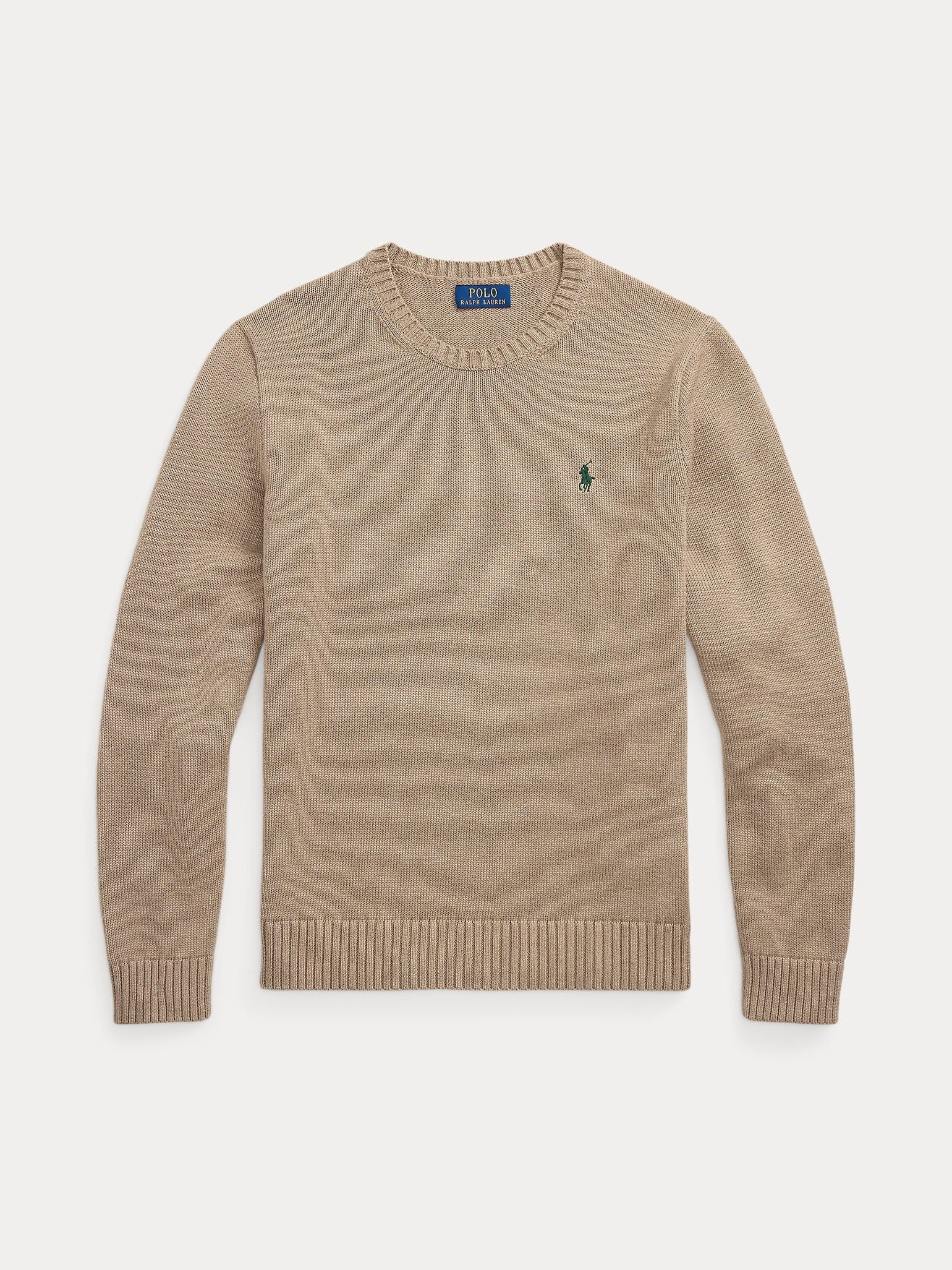 Polo Ralph Lauren miesten neulepusero EMBROIDERED LOGO KNITTED JUMPER, harmaanruskea