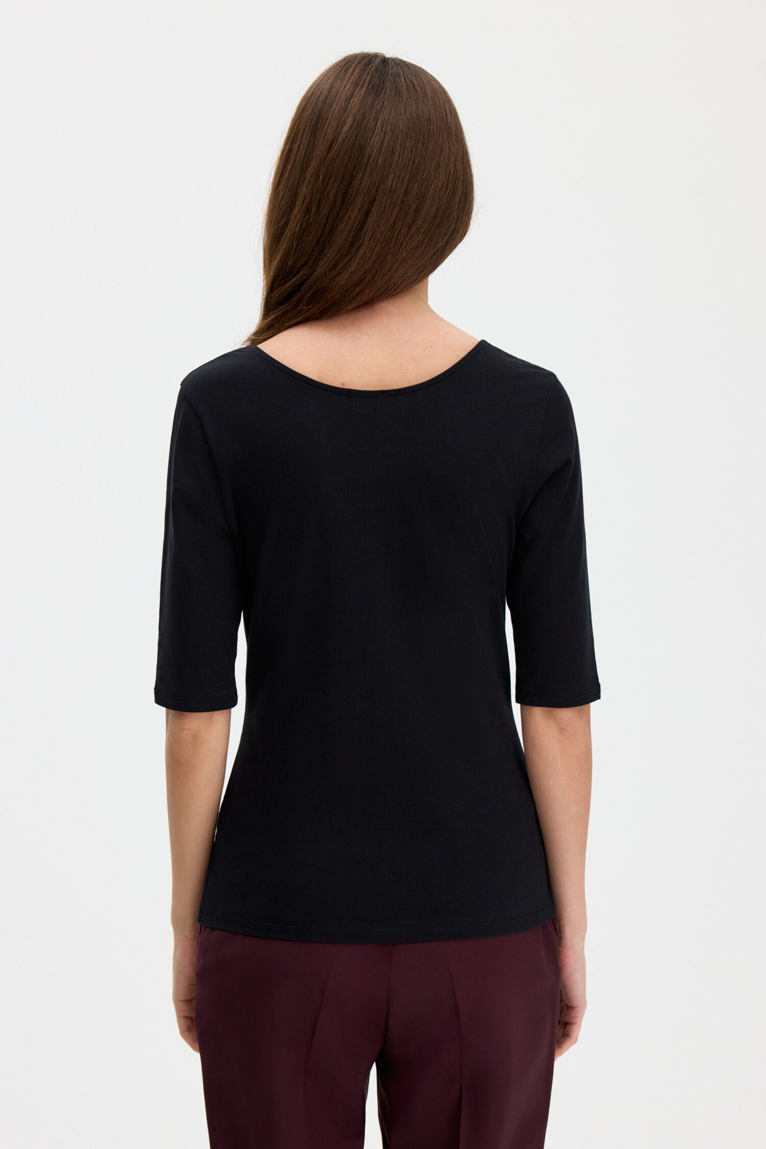 Filippa K naisten paita Cotton Stretch Scoop Neck Top, musta