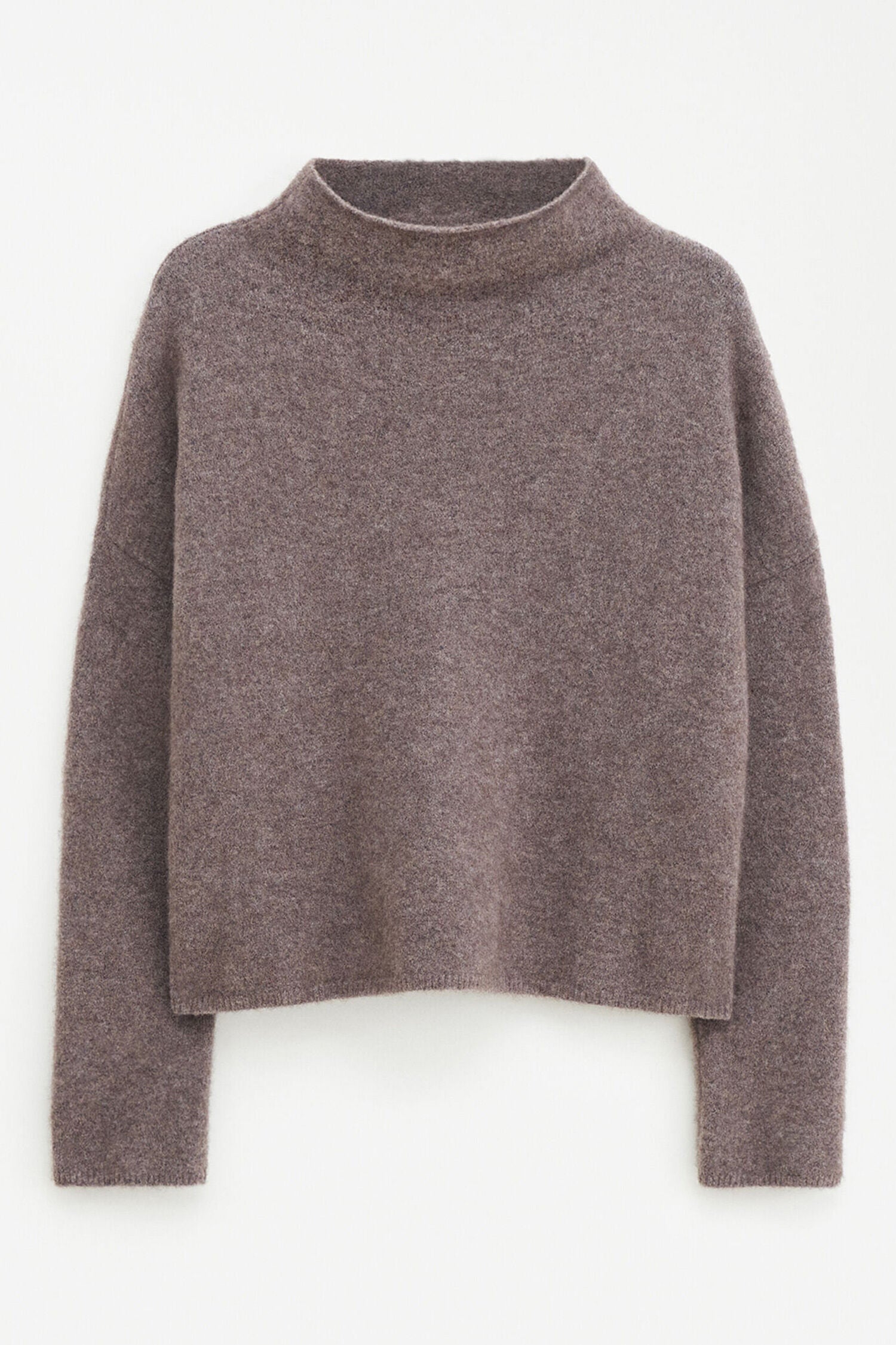 Filippa K naisten neulepusero Mika Yak Funnelneck Sweater, Kaakaonruskea