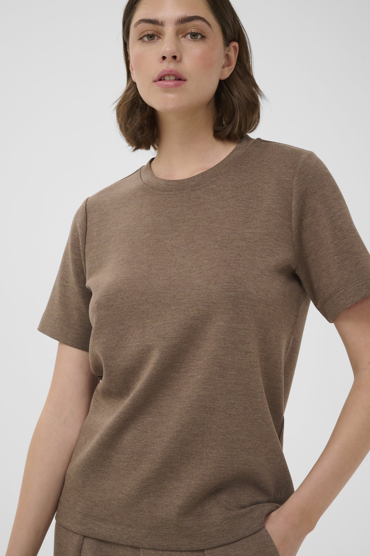 Inwear naisten t-paita Vincentiw Melange Karmen, Coffee Quartz Melange