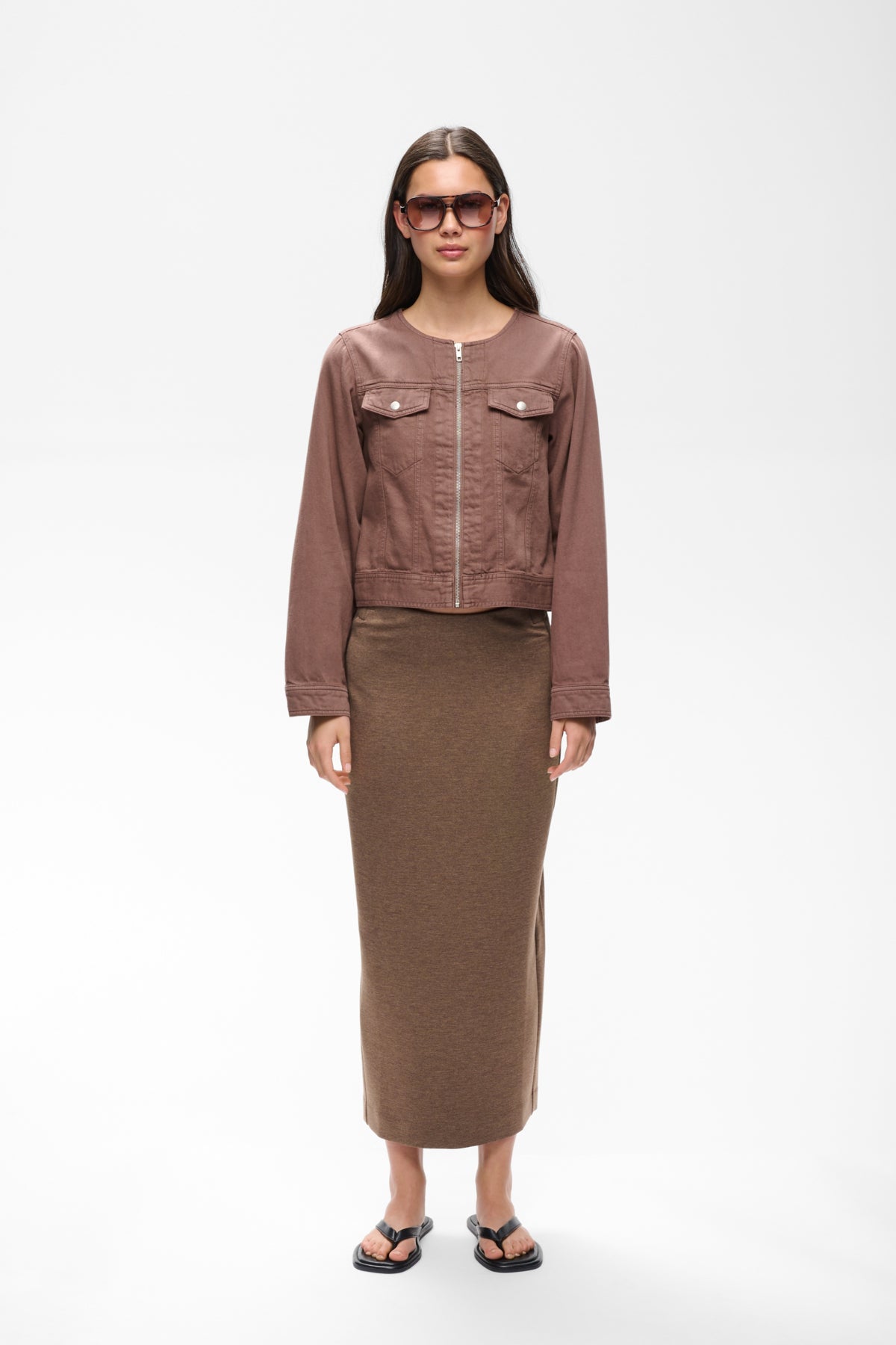 InWear naisten Hame AidaIW Melange Skirt, Coffee Quartz Melange