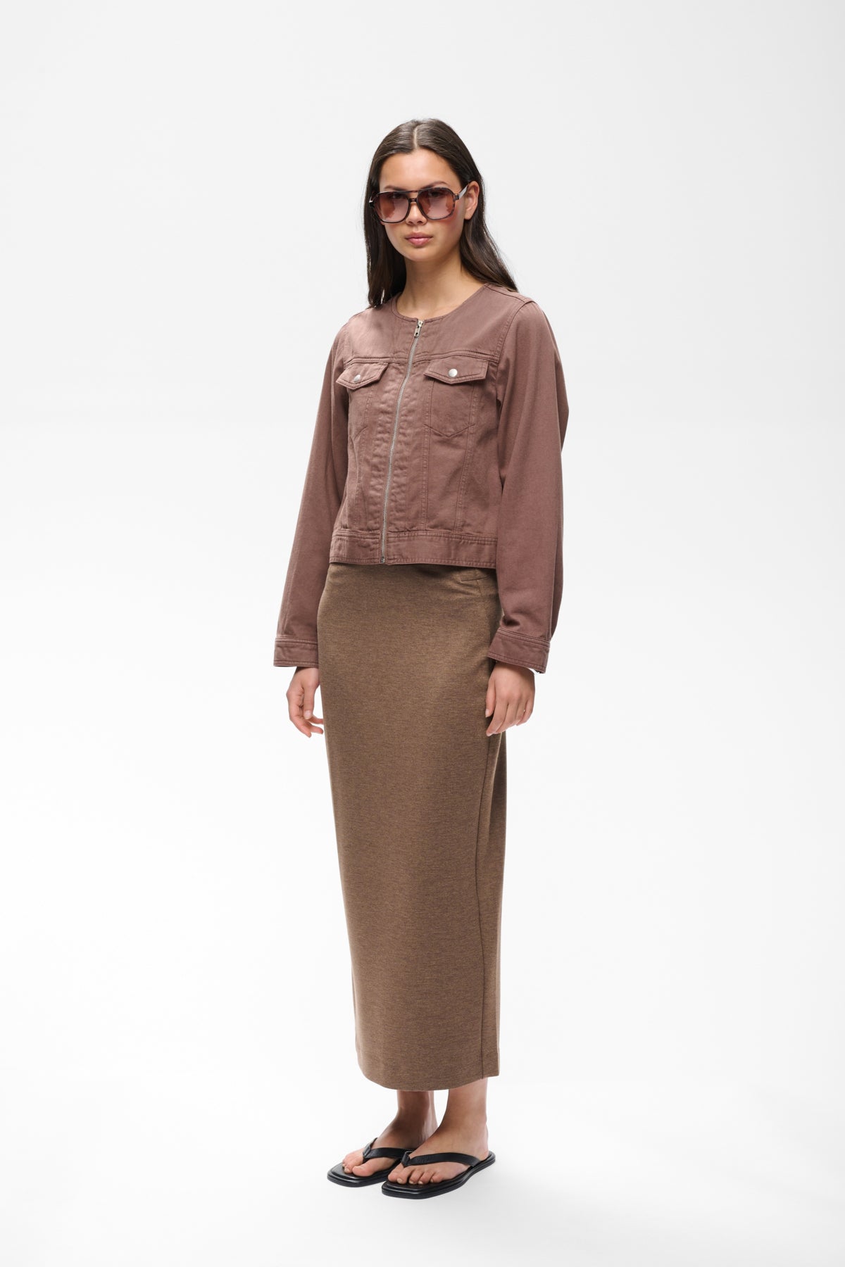InWear naisten Hame AidaIW Melange Skirt, Coffee Quartz Melange