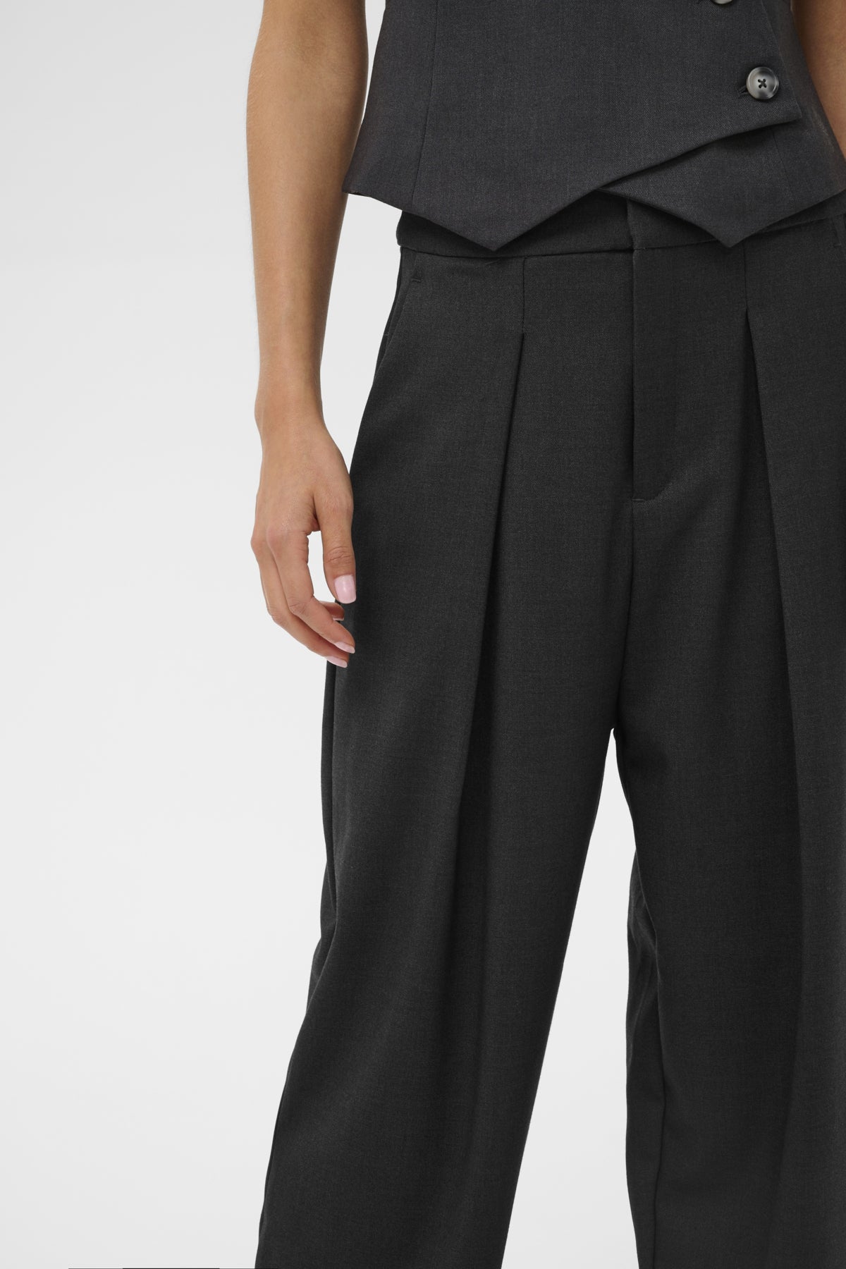 InWear naisten housut YuktaIW, medium grey melange