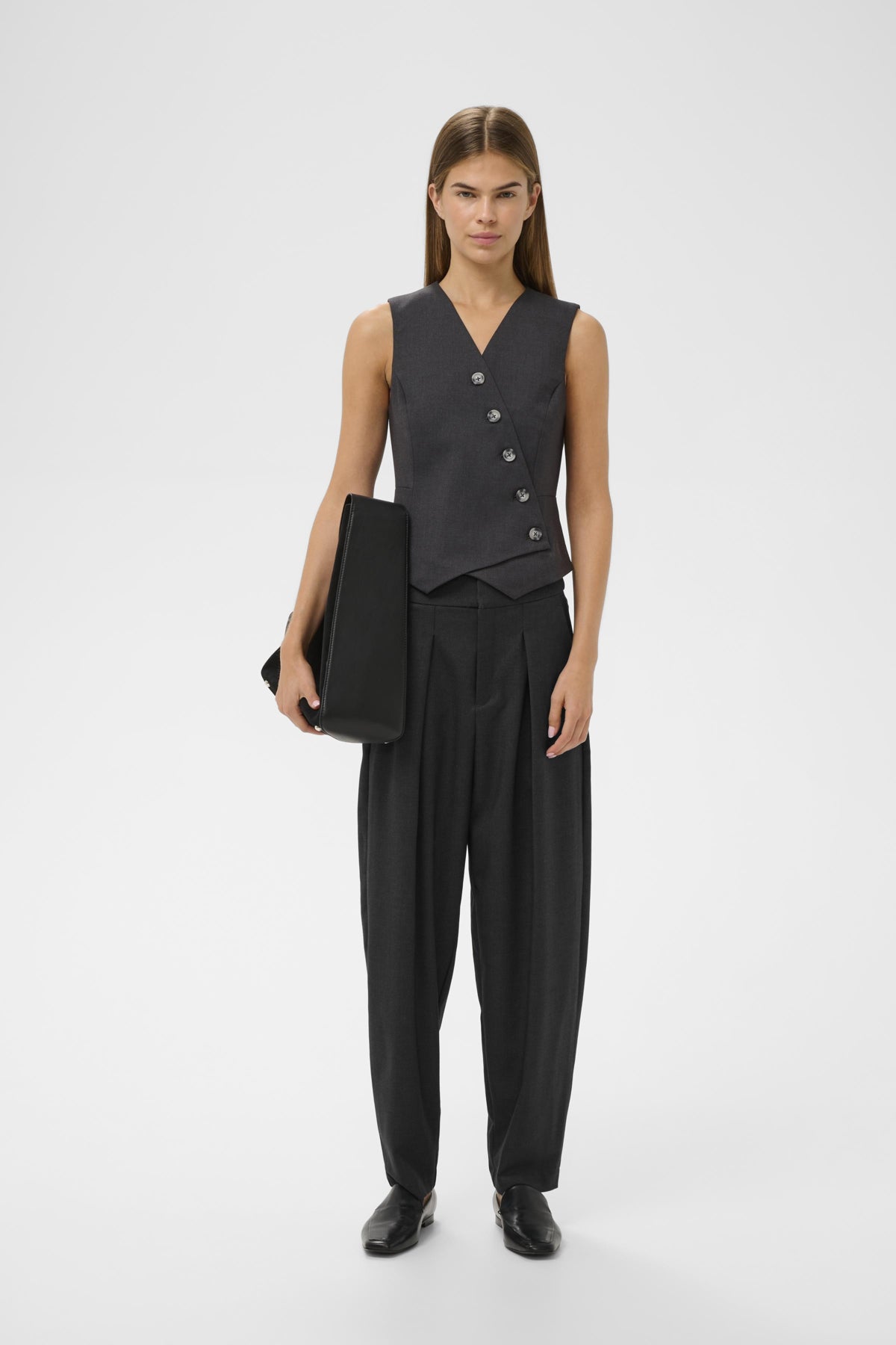 InWear naisten housut YuktaIW, medium grey melange