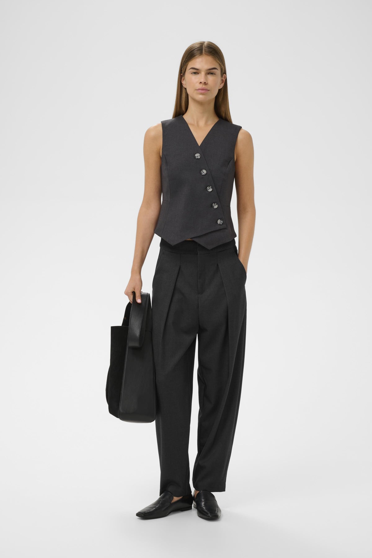 InWear naisten housut YuktaIW, medium grey melange